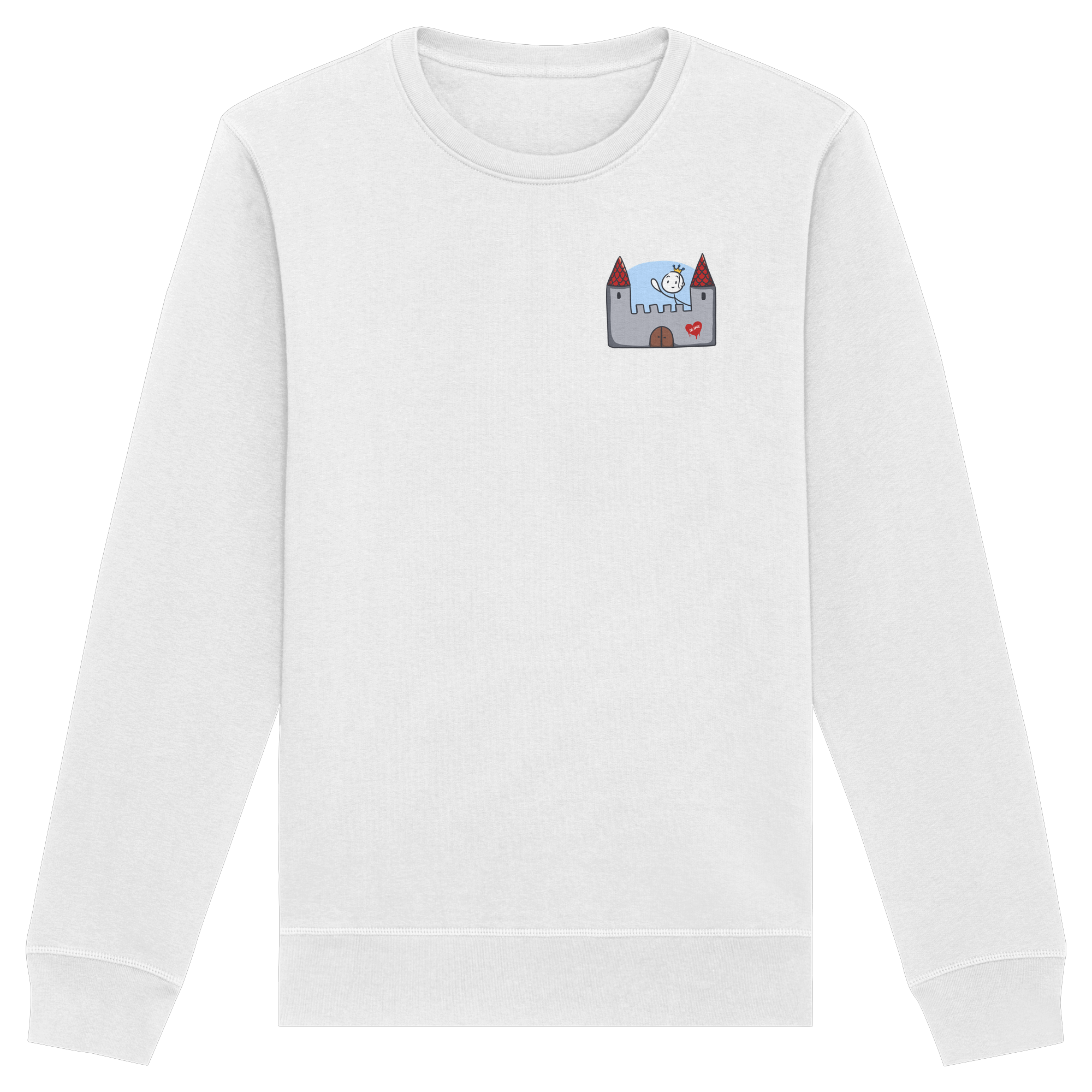 Hier und jetzt bin ich in Sicherheit "Schwarze Edition" Backprint - Organic Basic Unisex Sweatshirt