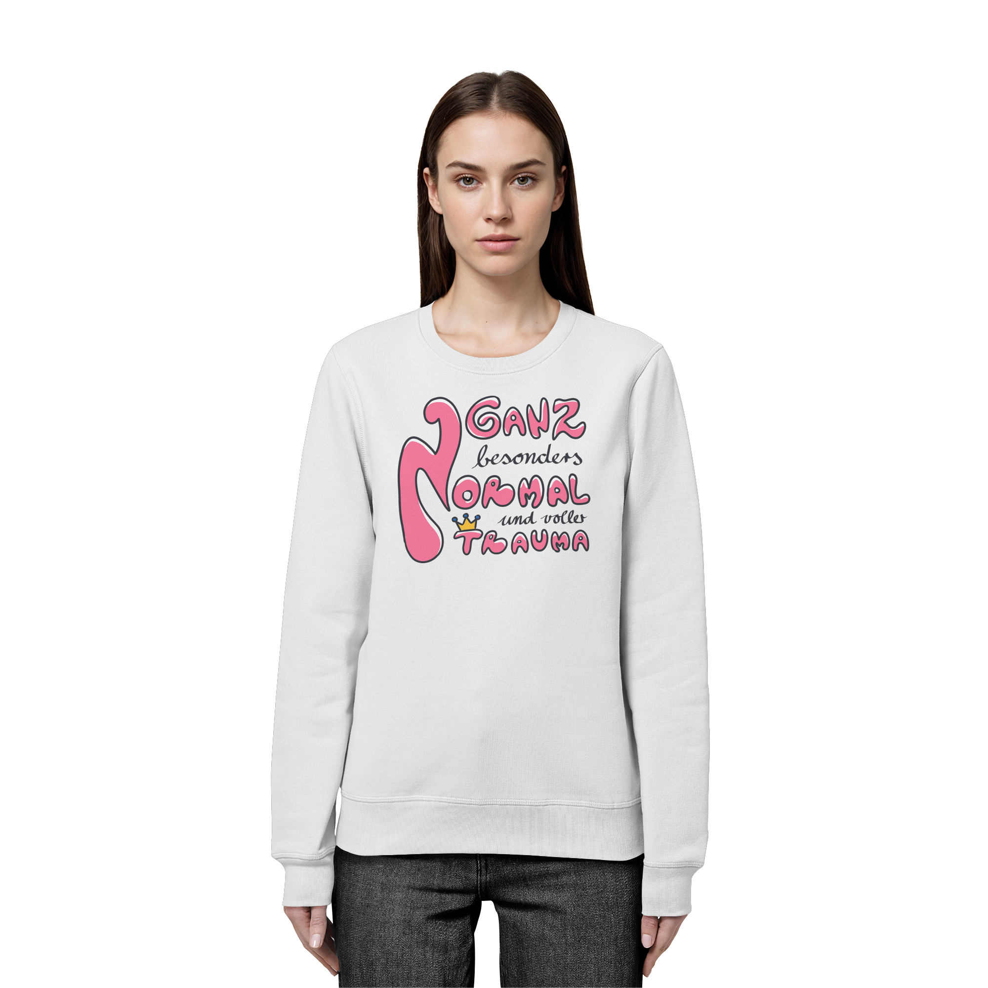 Ganz besonders Normal und voller Trauma "Pinke Edition" - Organic Basic Unisex Sweatshirt