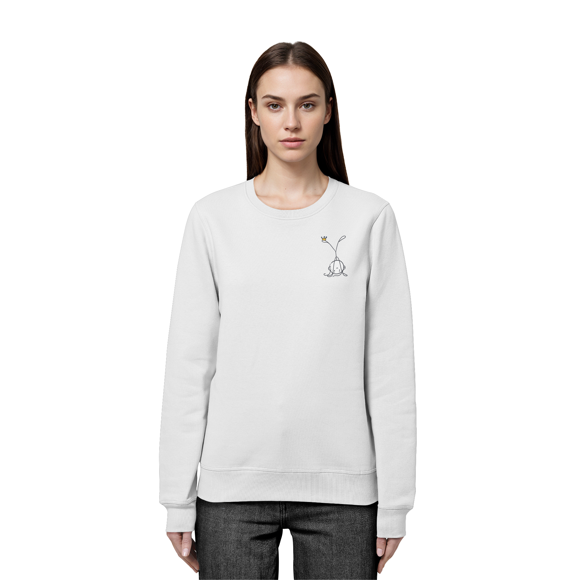 Seelenmännchen "Handstand Edition" Brustprint (hell) - Organic Basic Unisex Sweatshirt