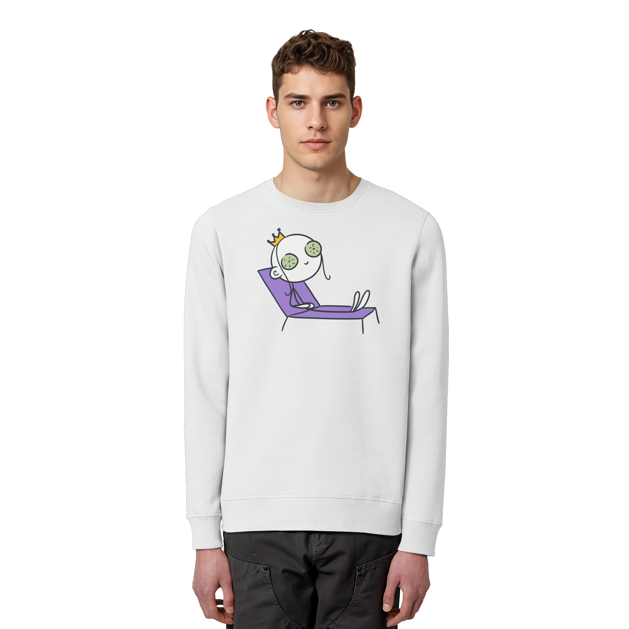 Seelenmännchen "Chill Out Edition" Frontprint - Organic Basic Unisex Sweatshirt