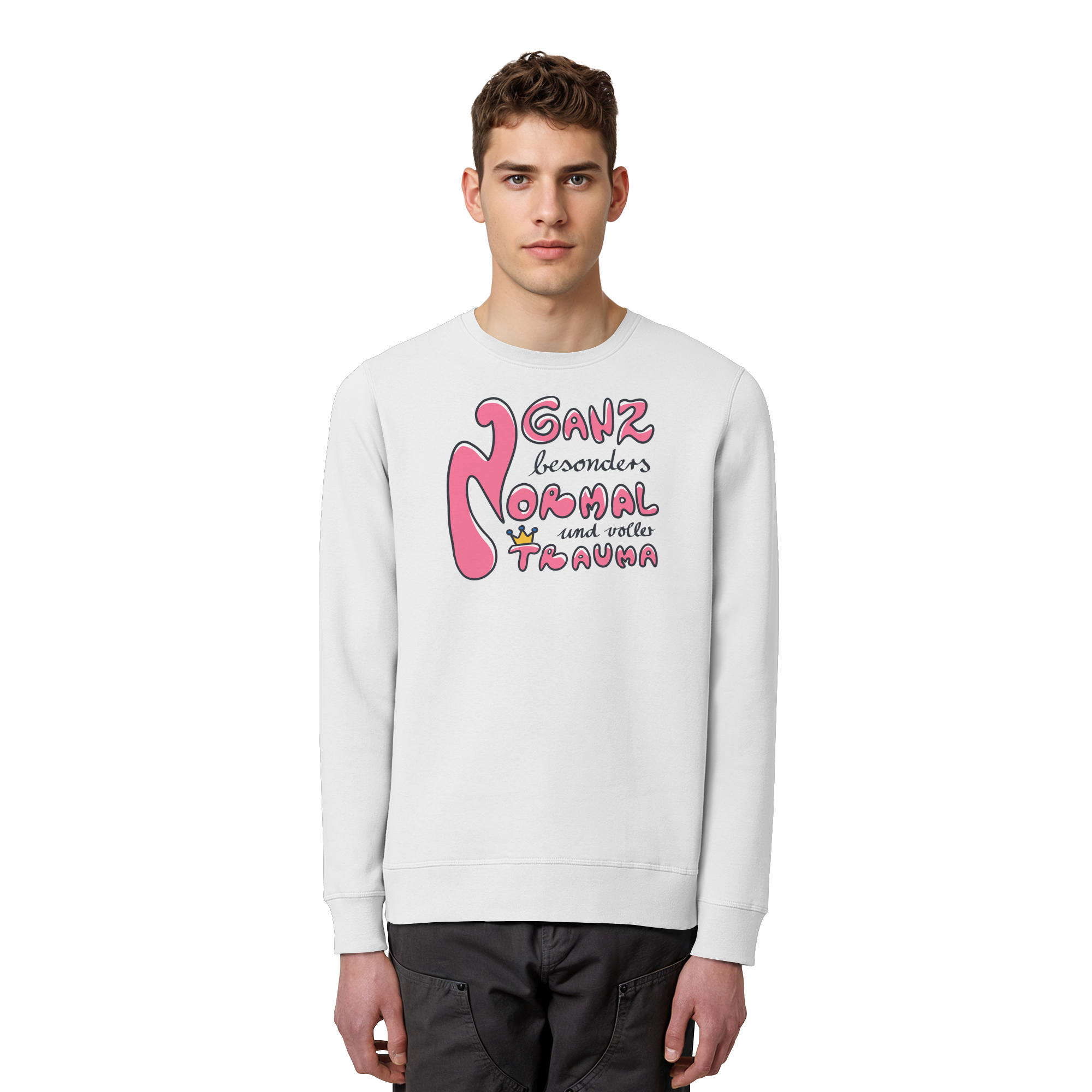 Ganz besonders Normal und voller Trauma "Pinke Edition" - Organic Basic Unisex Sweatshirt