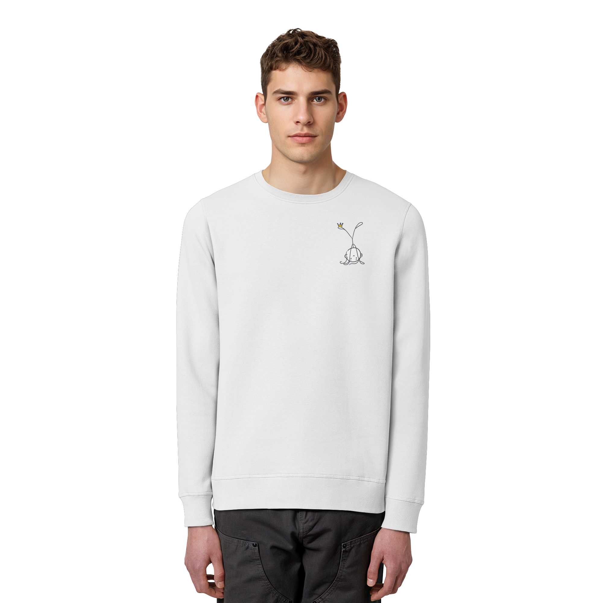 Seelenmännchen "Handstand Edition" Brustprint (hell) - Organic Basic Unisex Sweatshirt