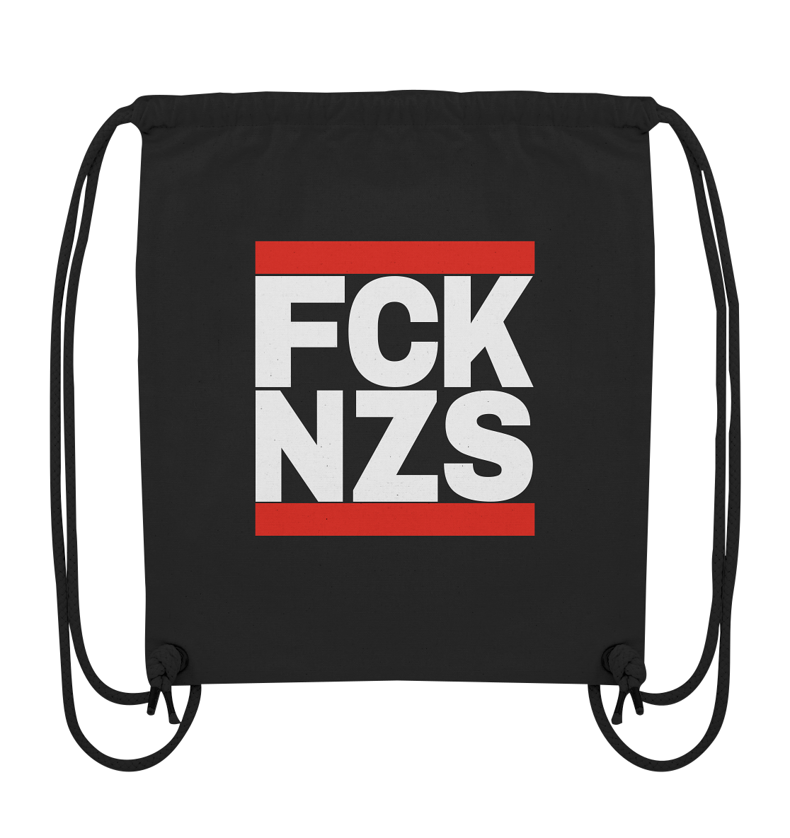 FCK NZS (weiße Schrift) - Organic Gym-Bag