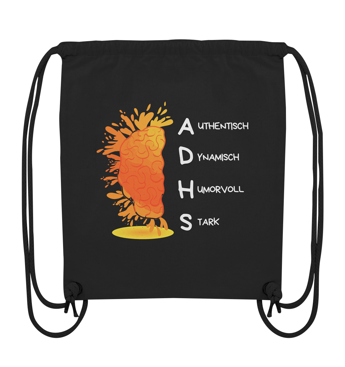 ADHS Authentisch Dynamisch Humorvoll Stark Backprint - Organic Gym-Bag