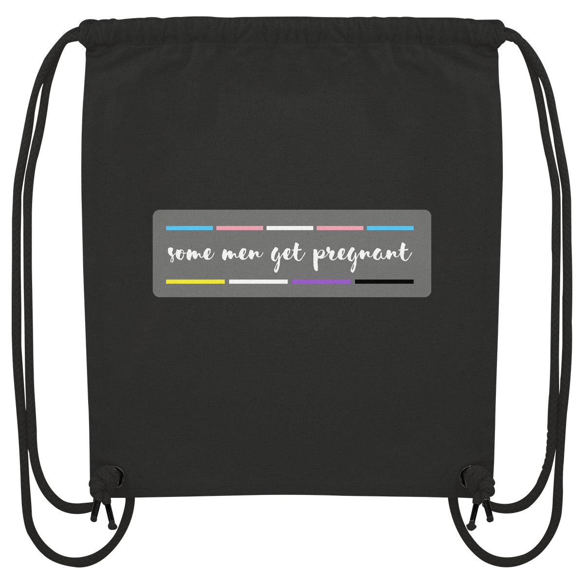 some men get pregnant "Trans Stripes Edition" - Organic Gym-Bag