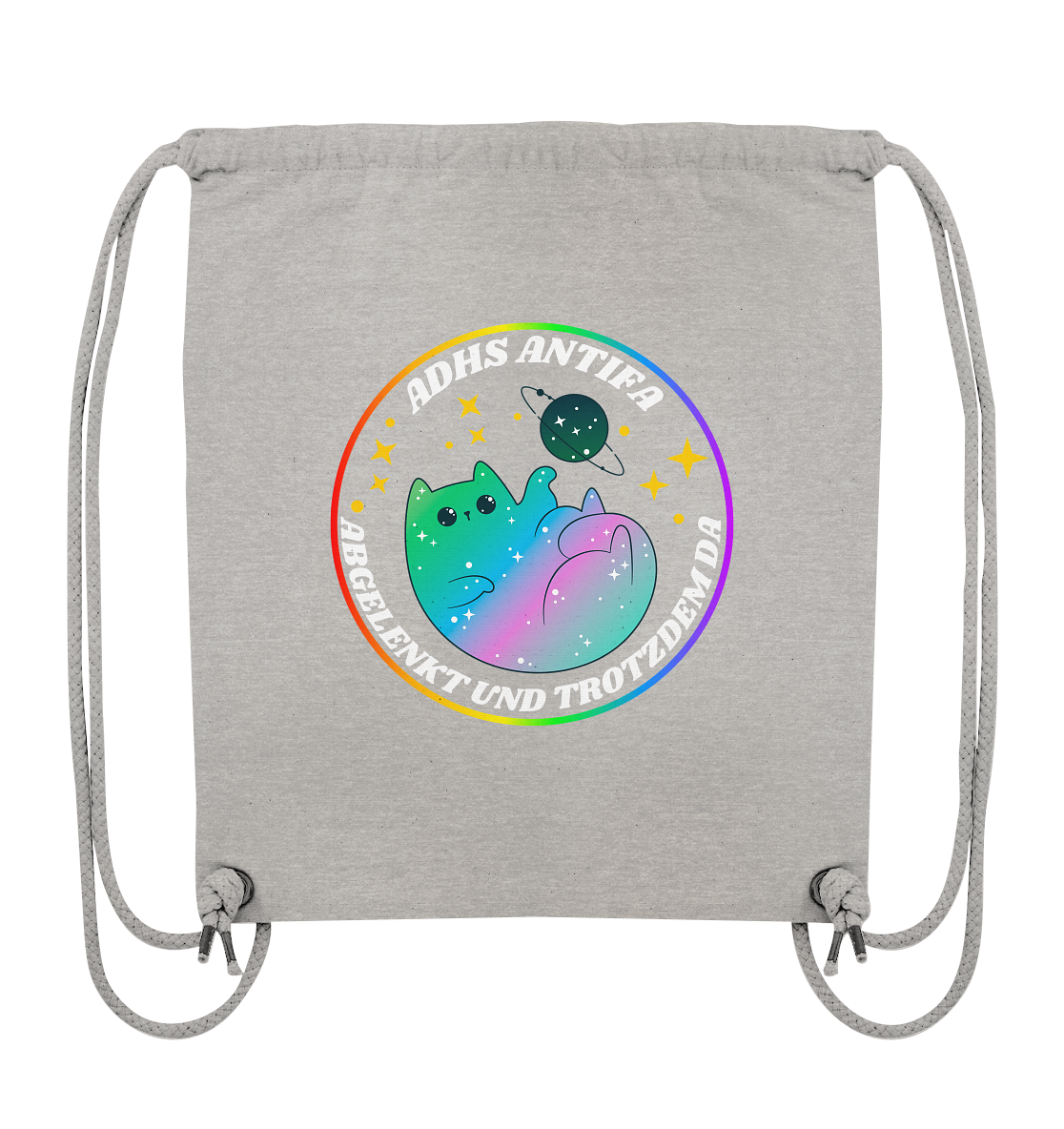 ADHS Antifa: Abgelenkt und trotzdem da "Space Cat Edition" - Organic Gym-Bag