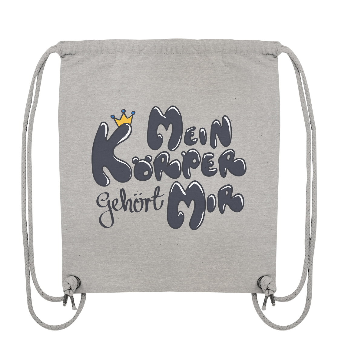 Mein Körper gehört mir "Schwarze Edition" Backprint - Organic Gym-Bag