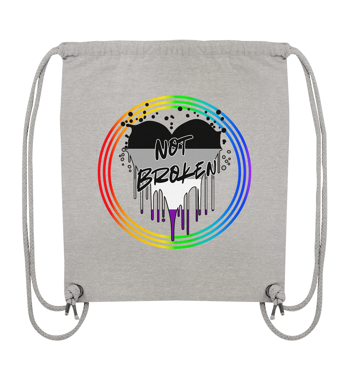 Asexual Not Broken "Regenbogenkreis Edition" - Organic Gym-Bag