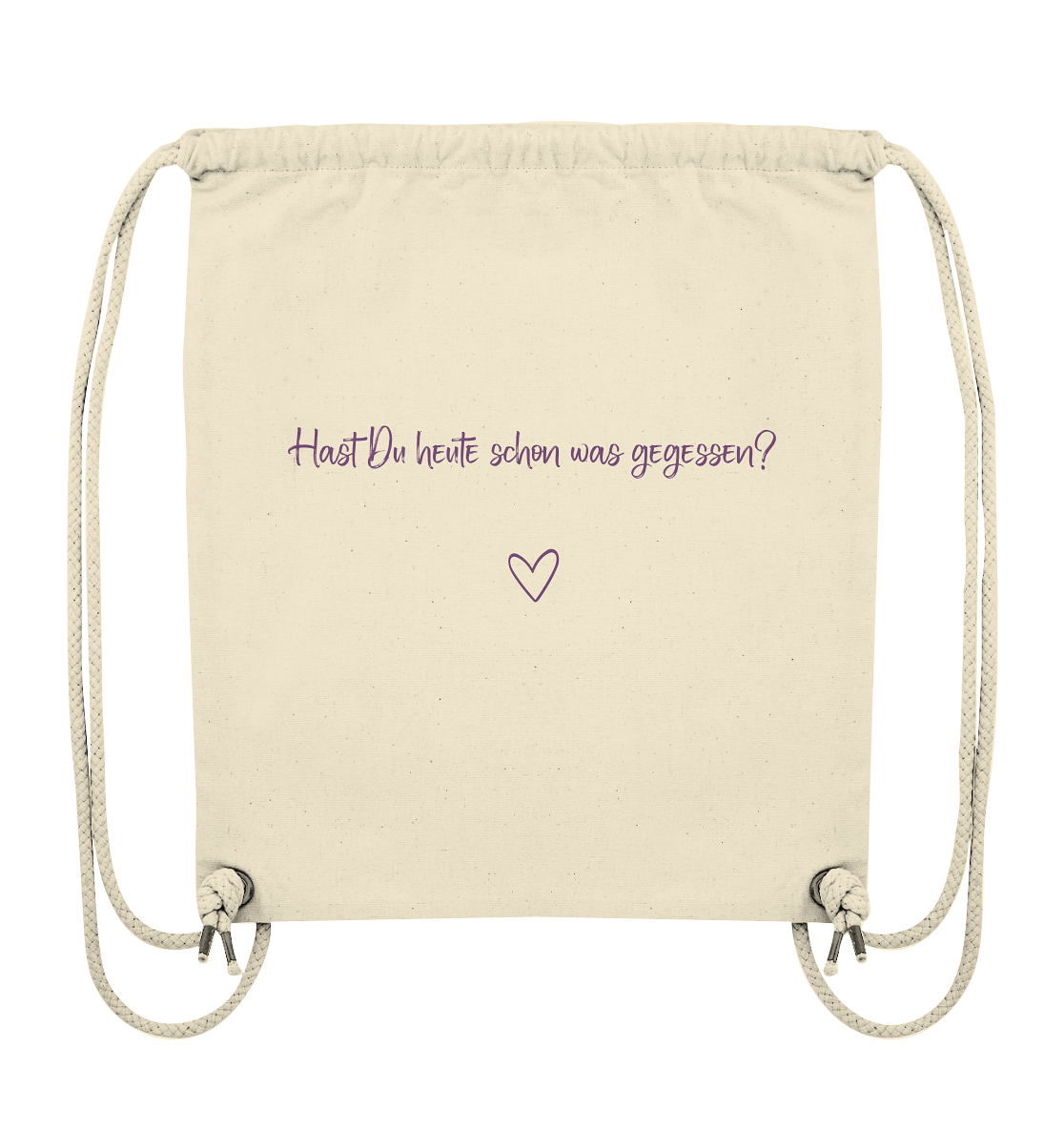 Hast Du heute schon was gegessen? "Lila Herz Edition" - Organic Gym-Bag
