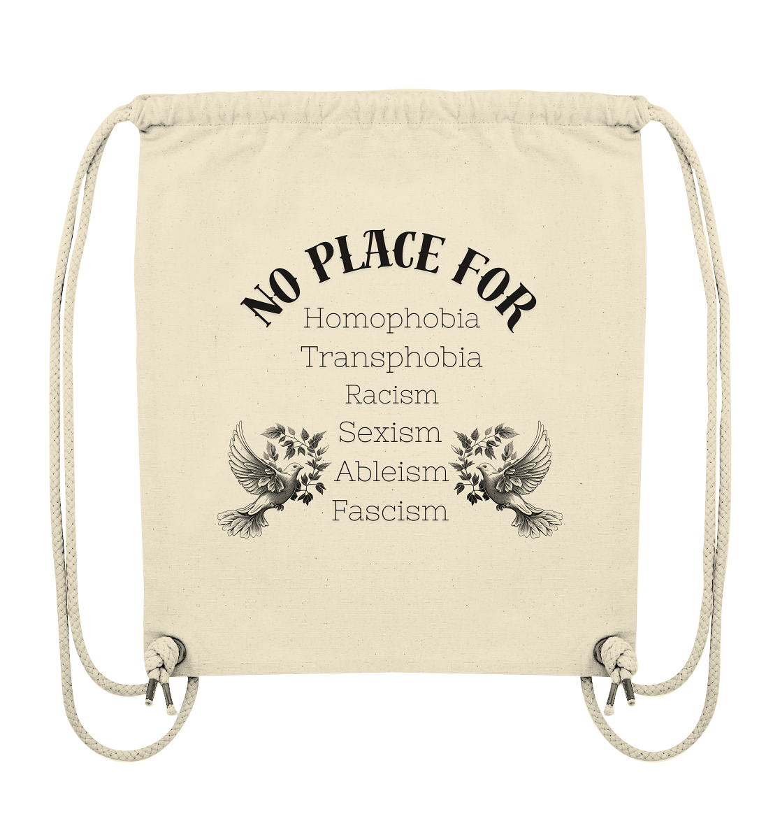 No Place For (schwarze Schrift) - Organic Gym-Bag