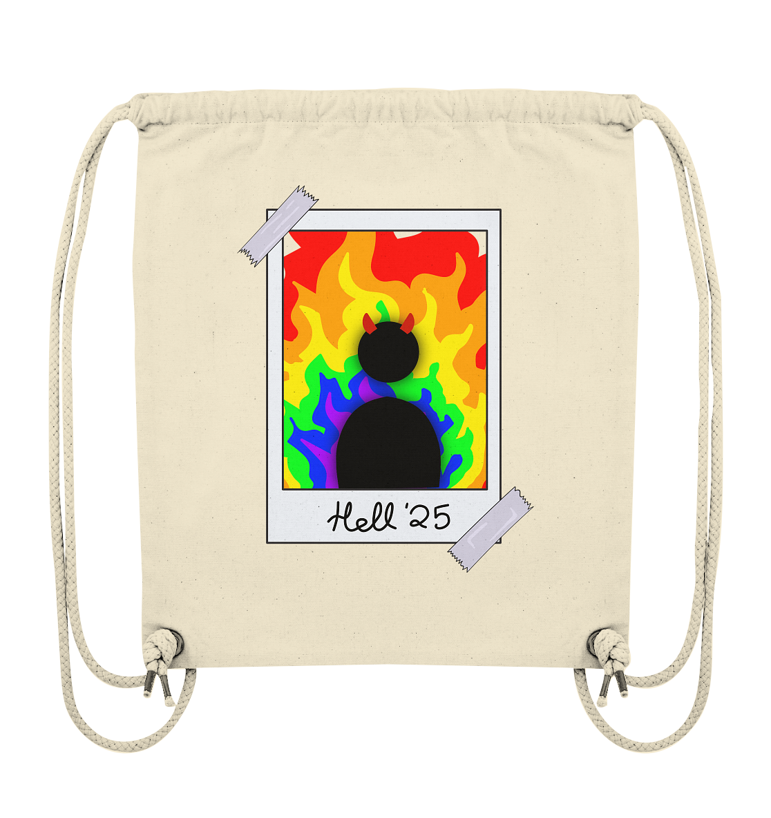 Queer in Hell '25 Backprint - Organic Gym-Bag