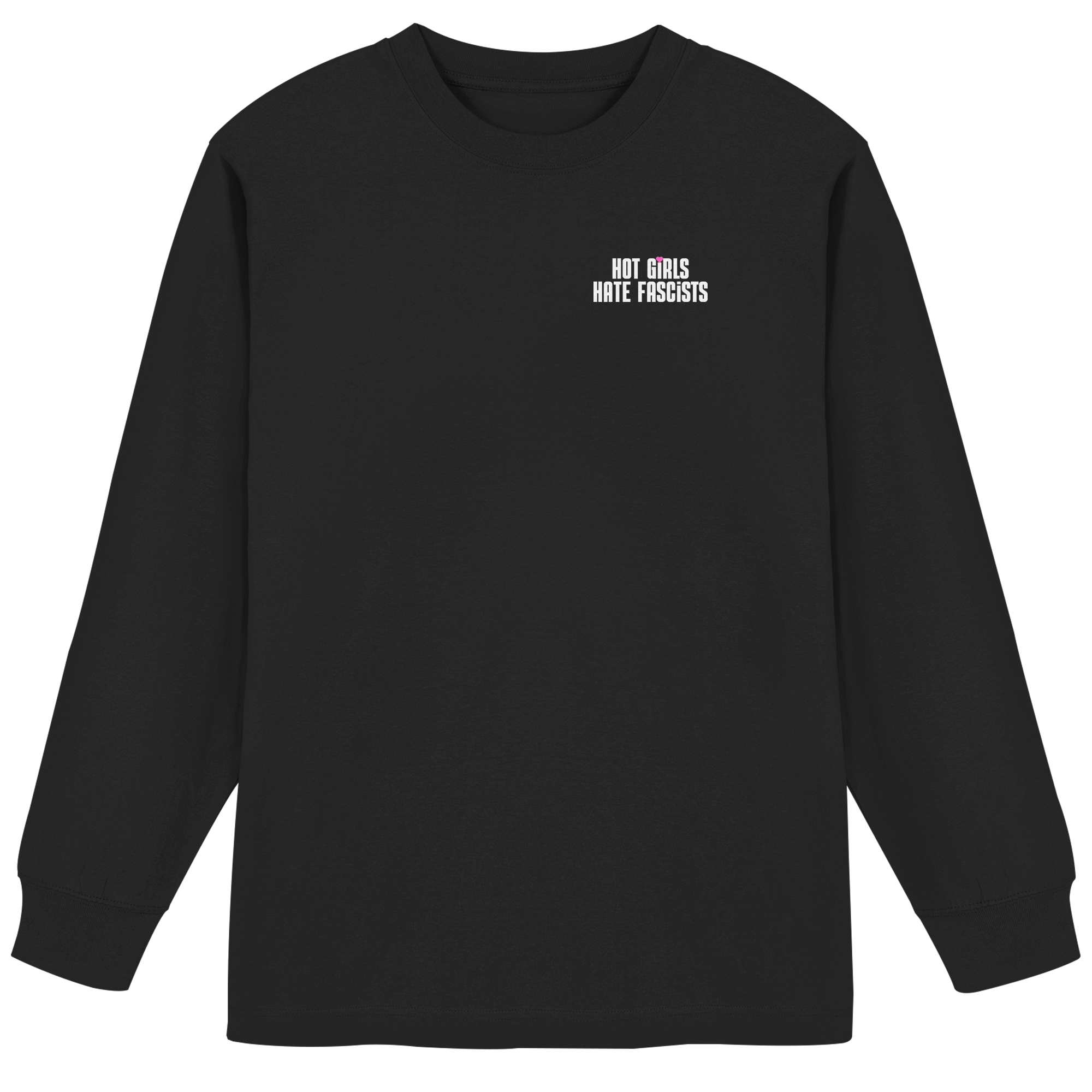 Hot Girls Hate Fascists (dunkel) - Organic Heavy Oversized Longsleeve T-Shirt