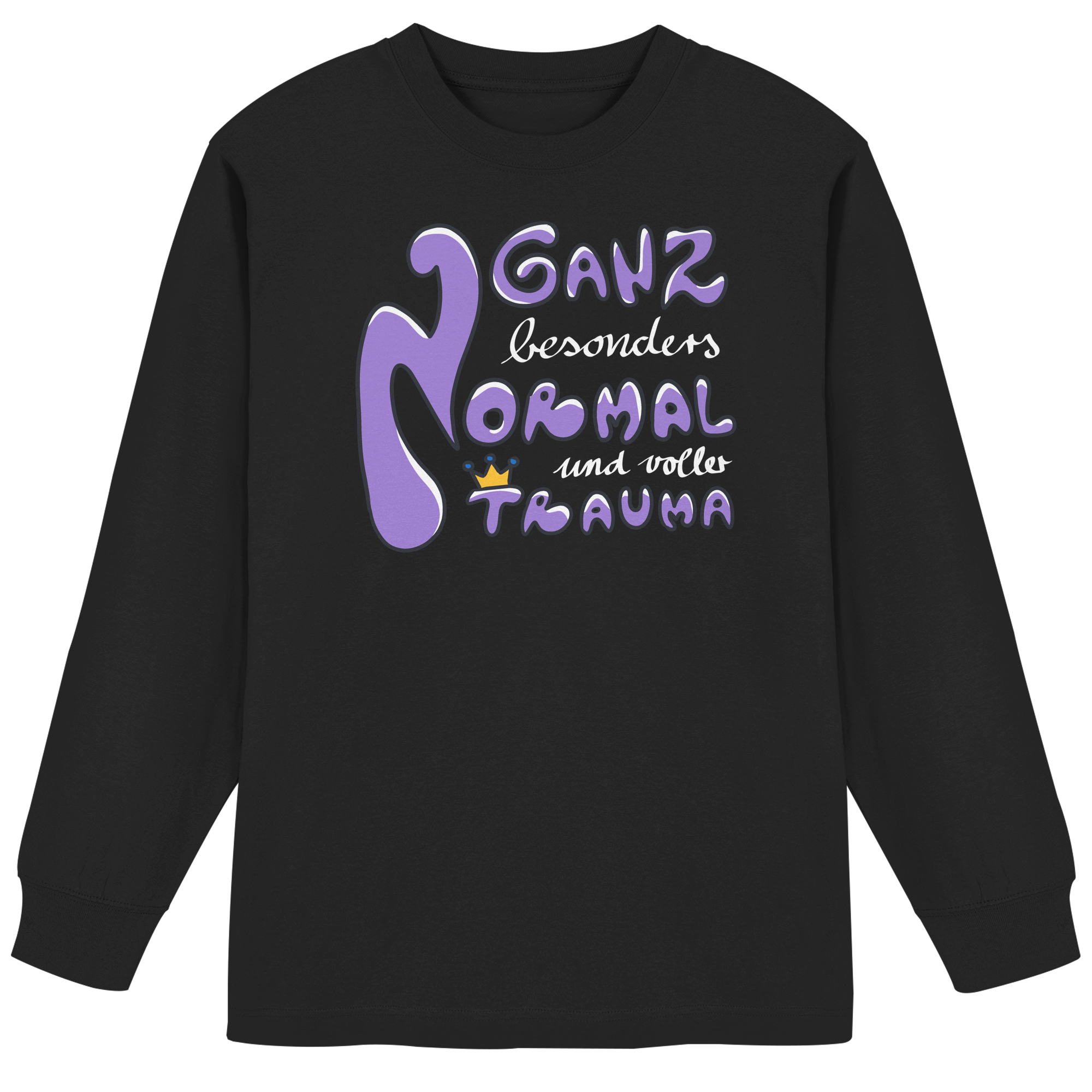Ganz besonders Normal und voller Trauma "Lila Edition" - Organic Heavy Oversized Longsleeve T-Shirt