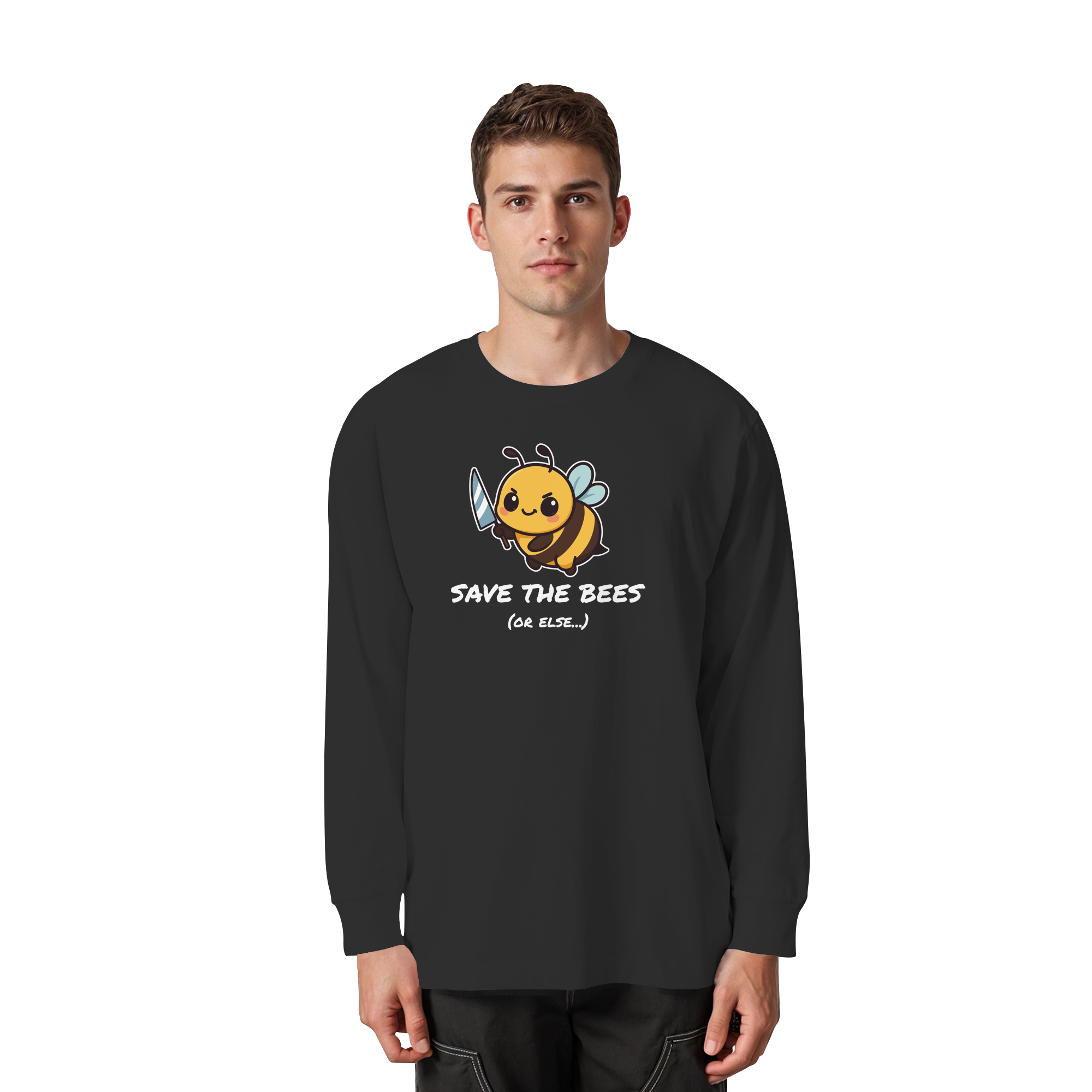 Save The Bees (or else...) - Organic Heavy Oversized Longsleeve T-Shirt