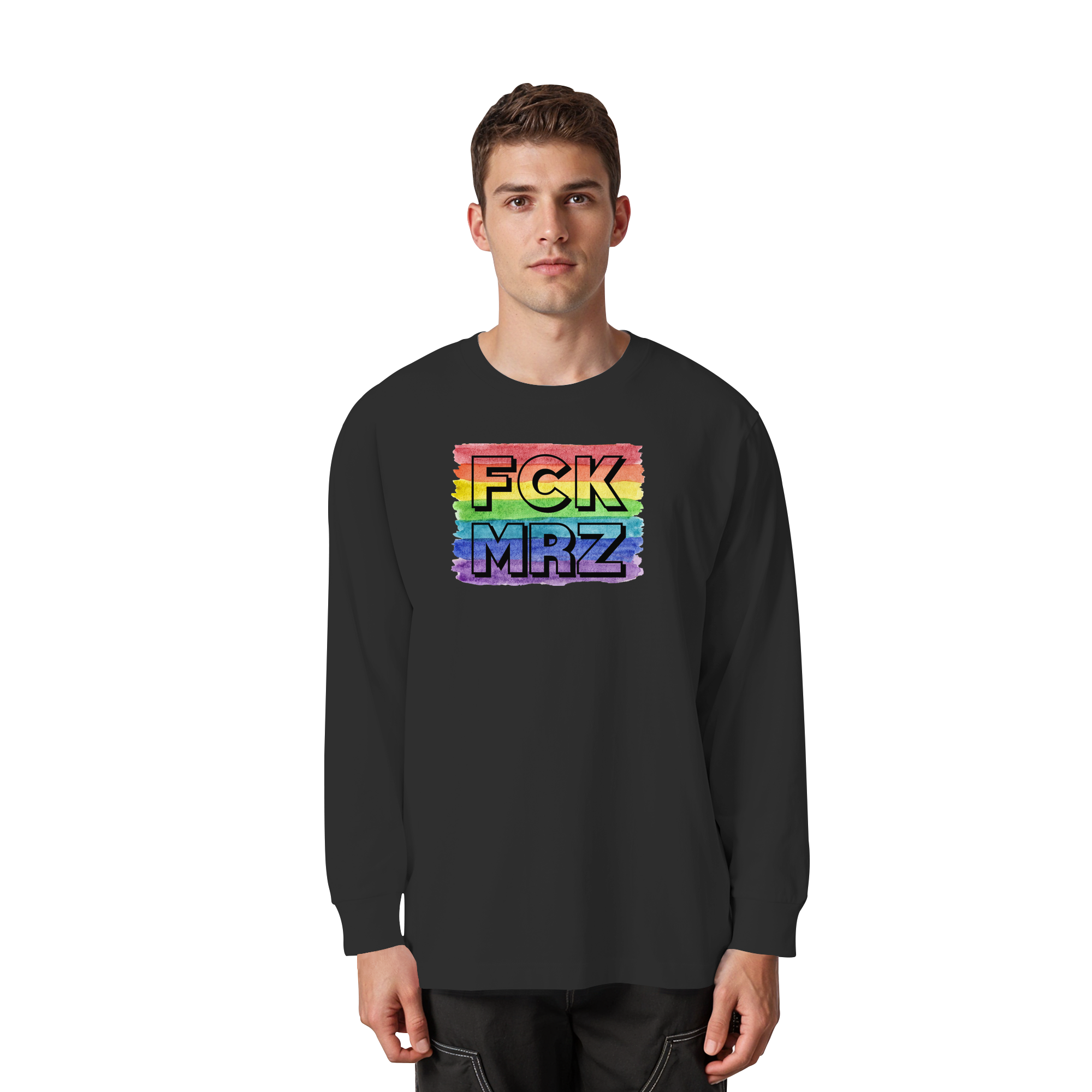 FCK MRZ "Rainbow Resistance Edition" - Organic Heavy Oversized Longsleeve T-Shirt