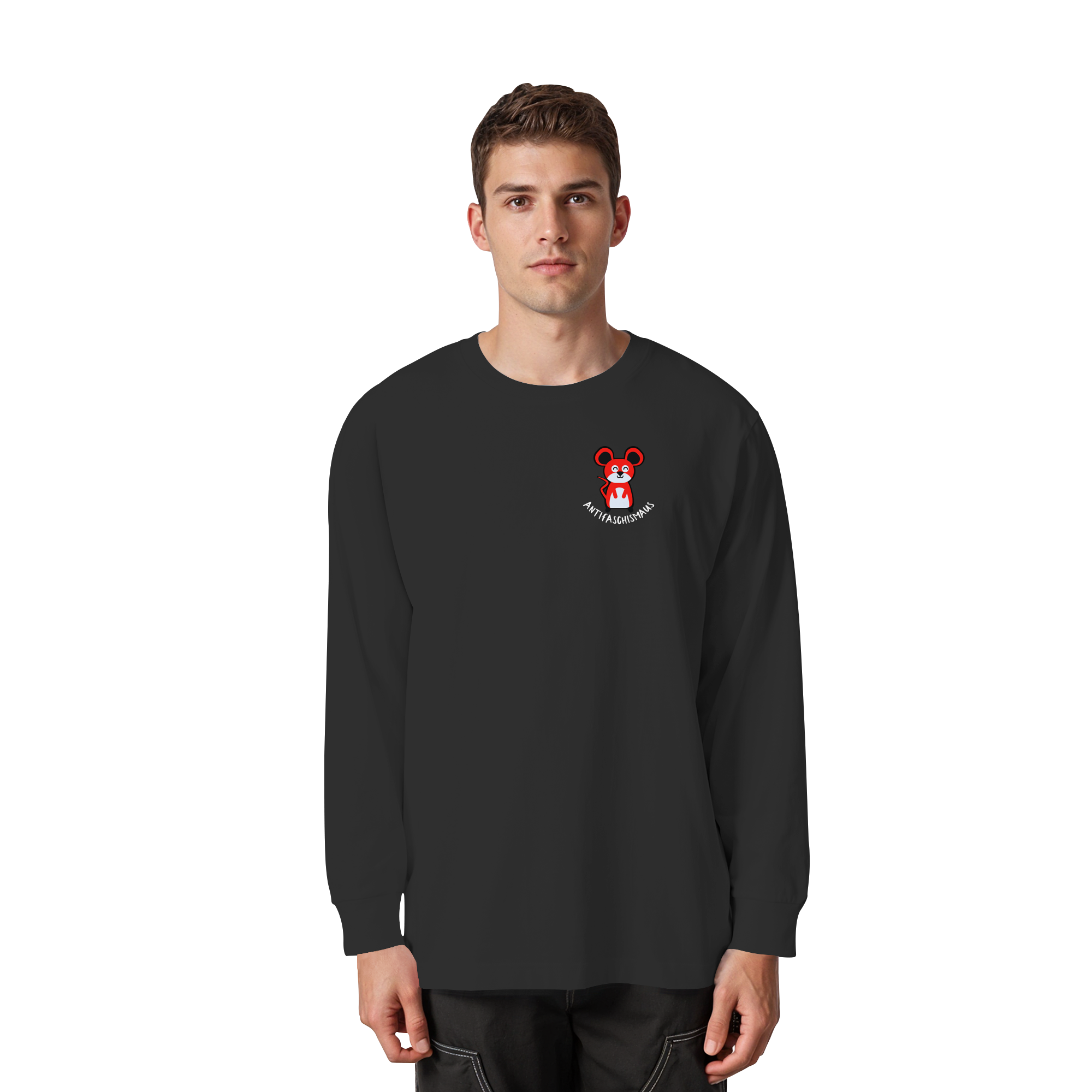 Antifaschismaus - Organic Heavy Oversized Longsleeve T-Shirt