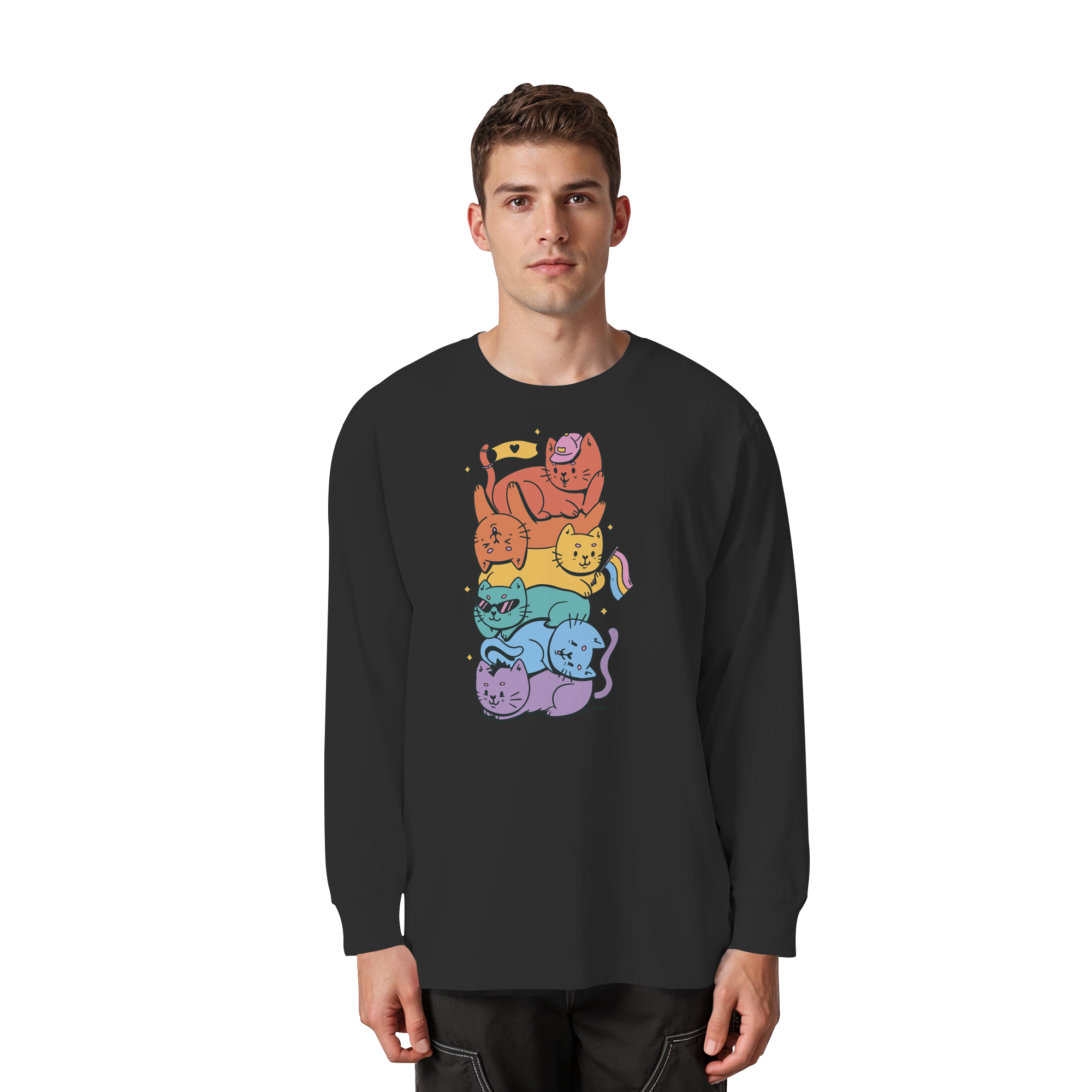 LGBTQ+ Katzen - Organic Heavy Oversized Longsleeve T-Shirt