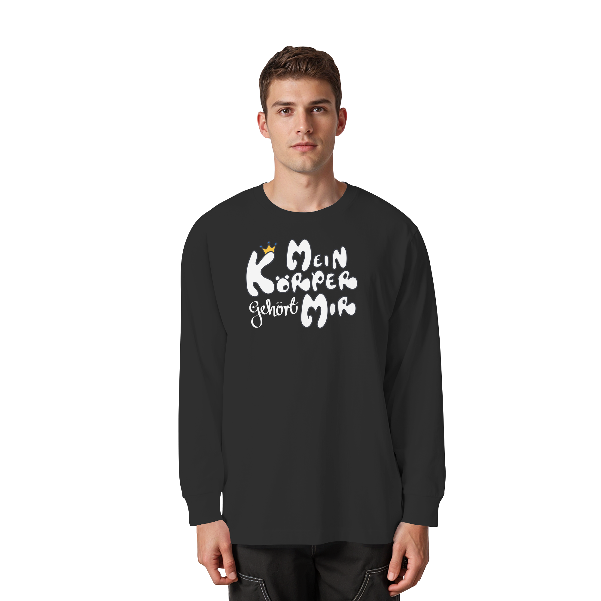 Mein Körper gehört mir "Weiße Edition" - Organic Heavy Oversized Longsleeve T-Shirt