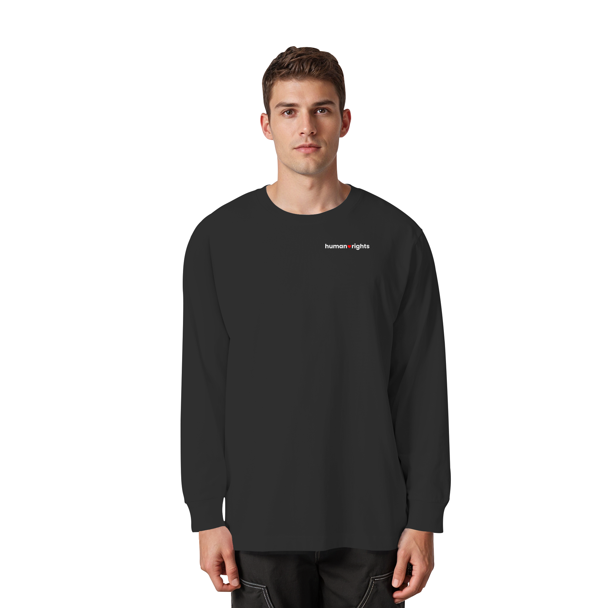 human rights "Red Heart Edition" - Organic Heavy Oversized Longsleeve T-Shirt