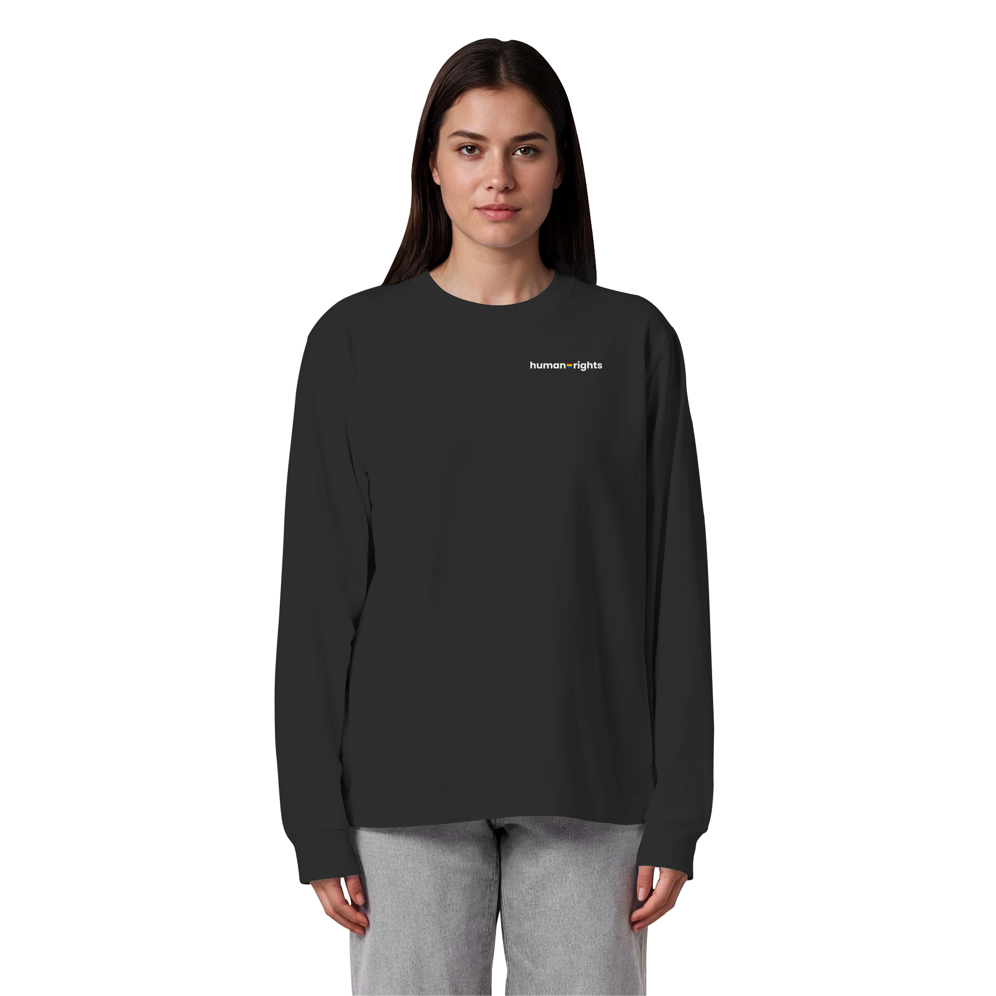 human Rights "Rainbow Heart Edition" - Organic Heavy Oversized Longsleeve T-Shirt