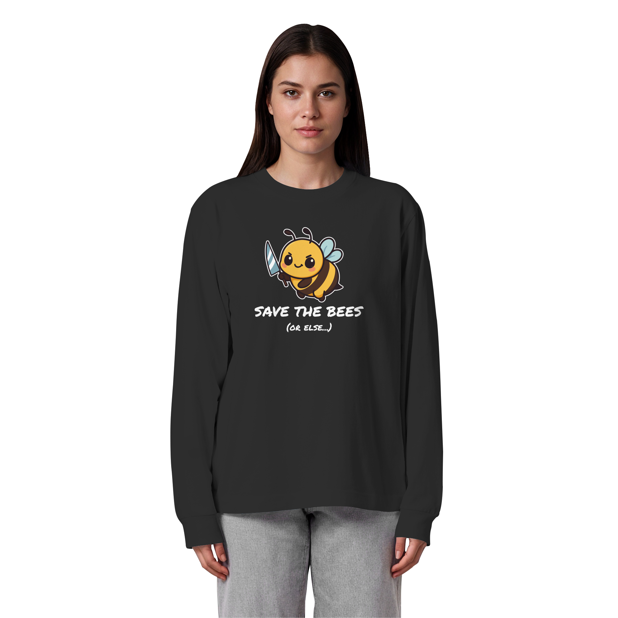Save The Bees (or else...) - Organic Heavy Oversized Longsleeve T-Shirt