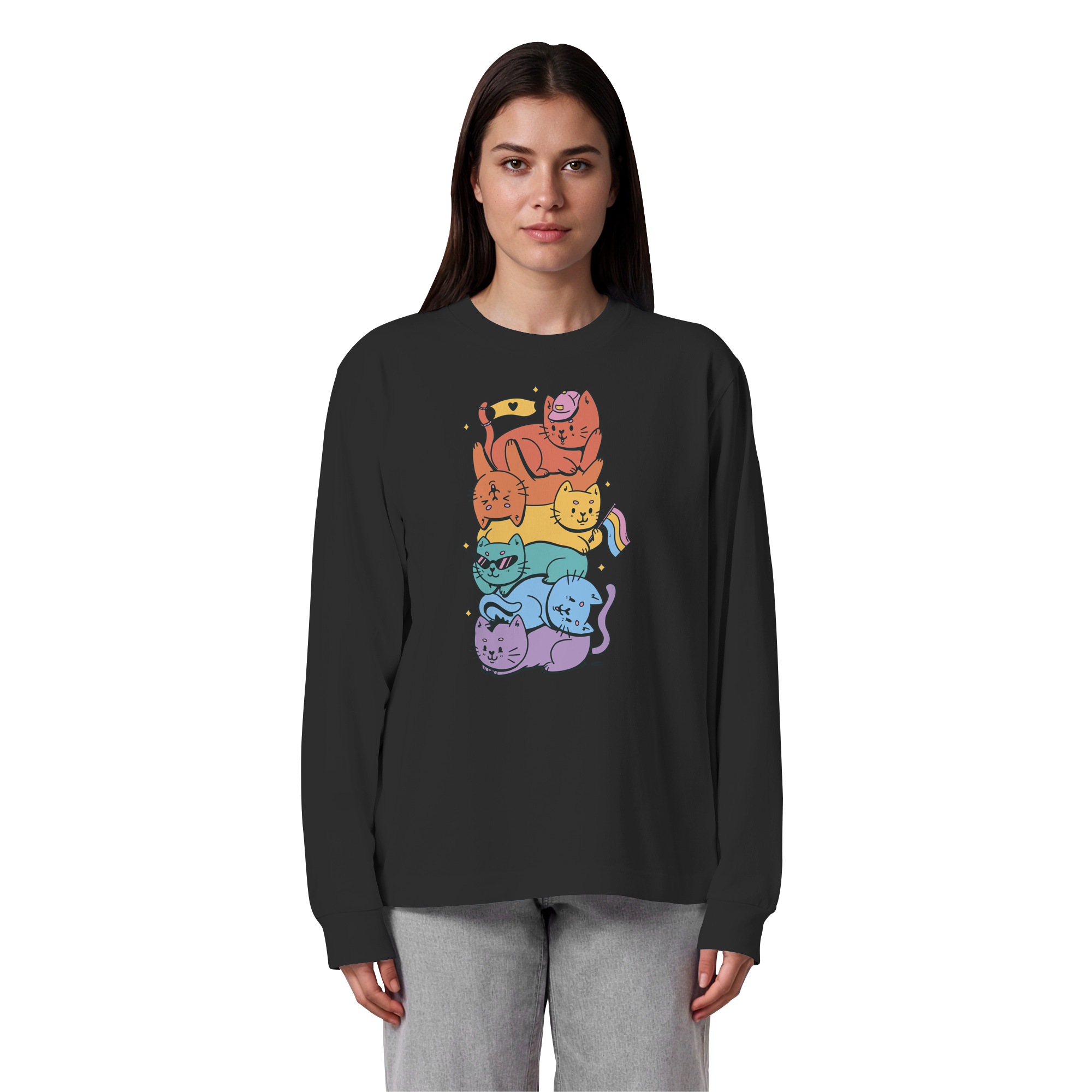 LGBTQ+ Katzen - Organic Heavy Oversized Longsleeve T-Shirt