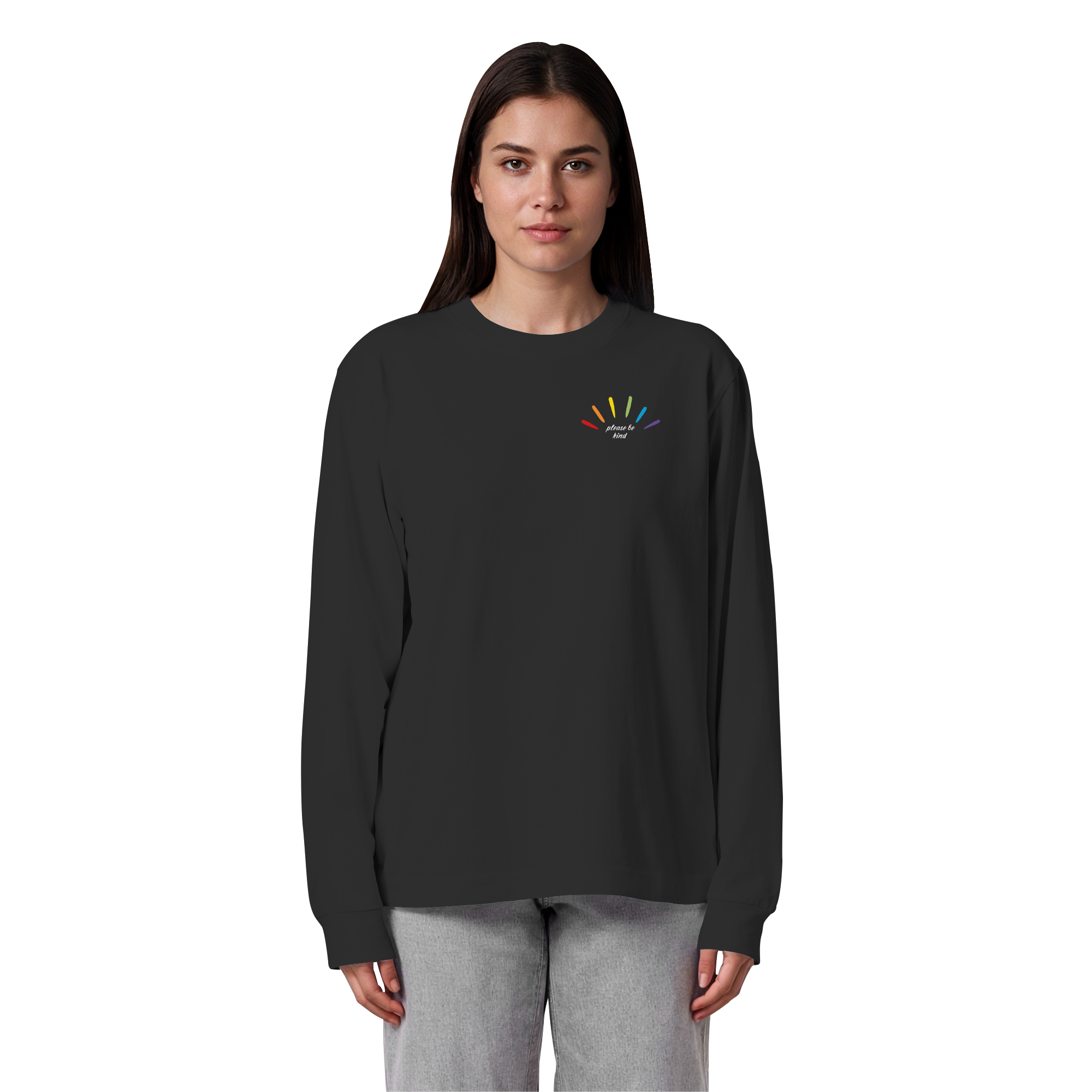 please be kind - Organic Heavy Oversized Longsleeve T-Shirt