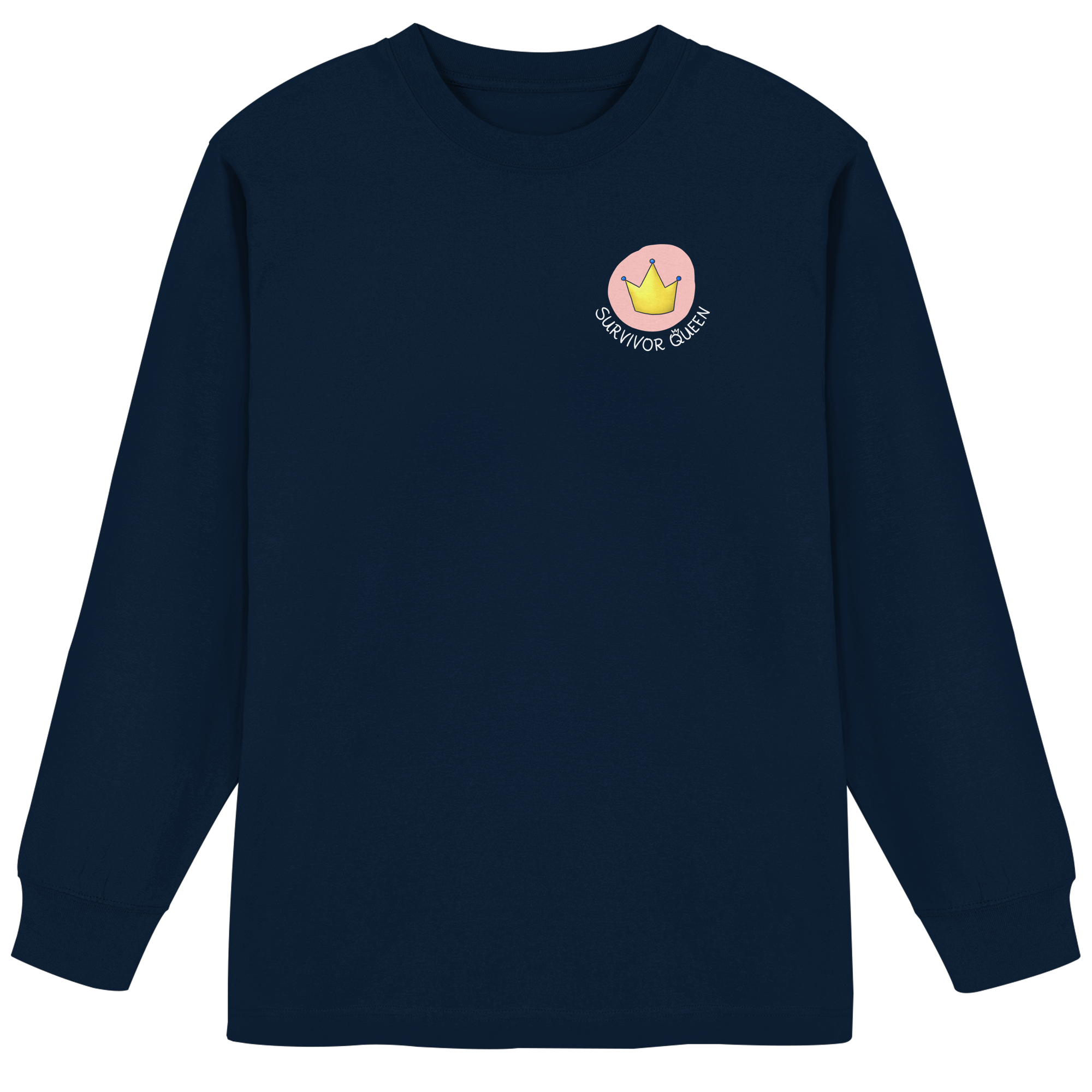 Survivor Queens Logo "Schriftzug Edition" Brustprint (dunkel) - Organic Heavy Oversized Longsleeve T-Shirt