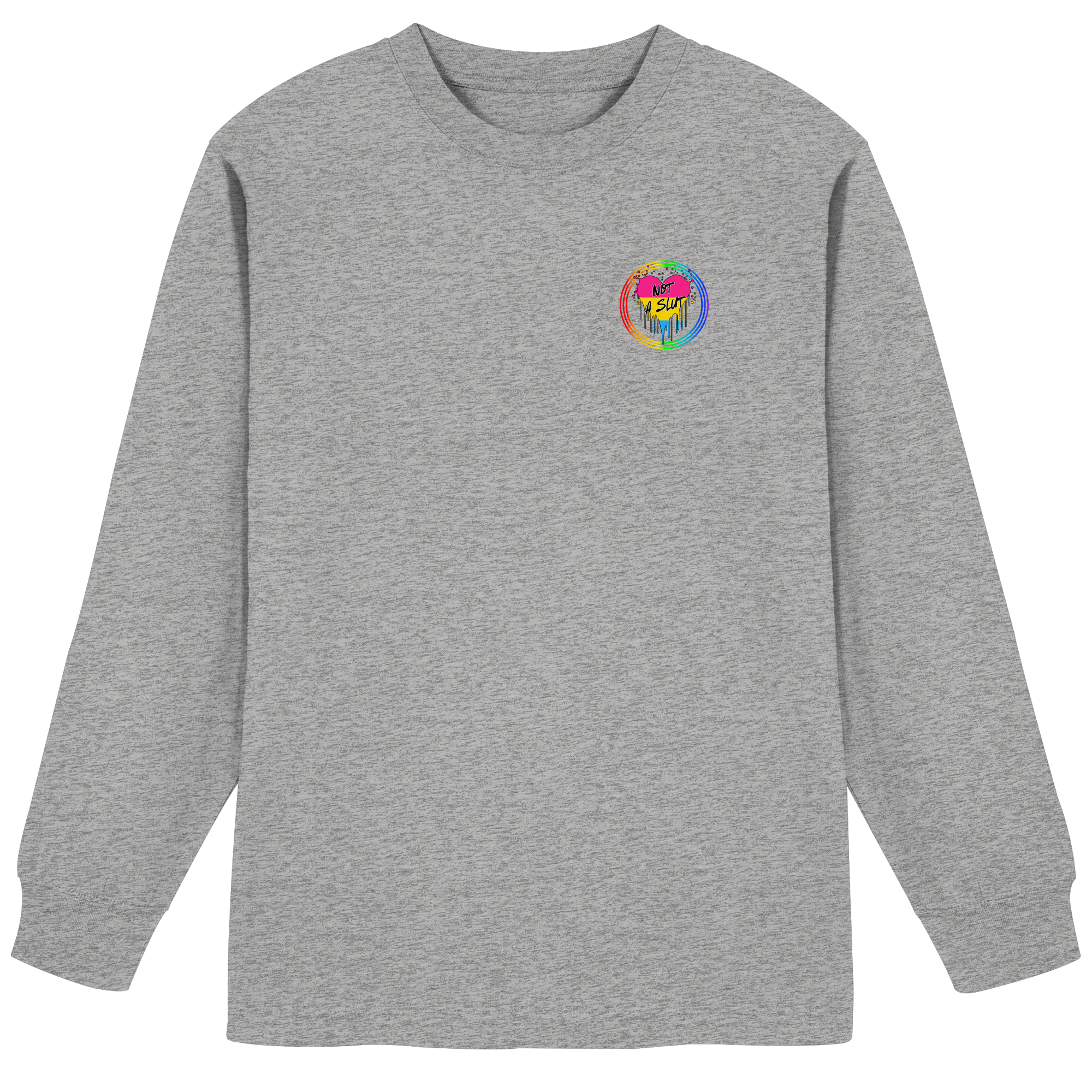 Pansexual Not a Slut "Regenbogenkreis Edition" - Organic Heavy Oversized Longsleeve T-Shirt
