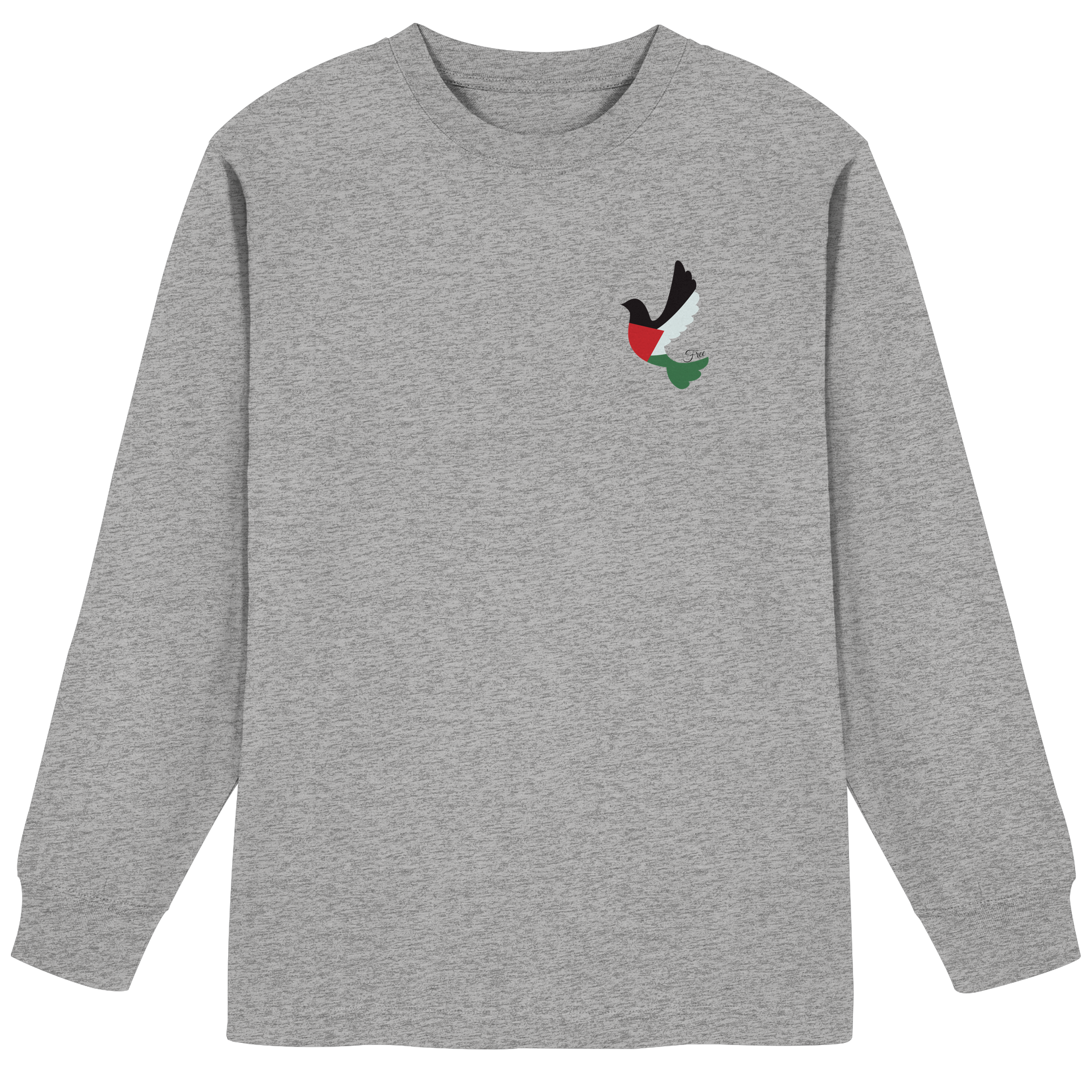 Free Palestine "Unbroken Wings Edition" - Organic Heavy Oversized Longsleeve T-Shirt