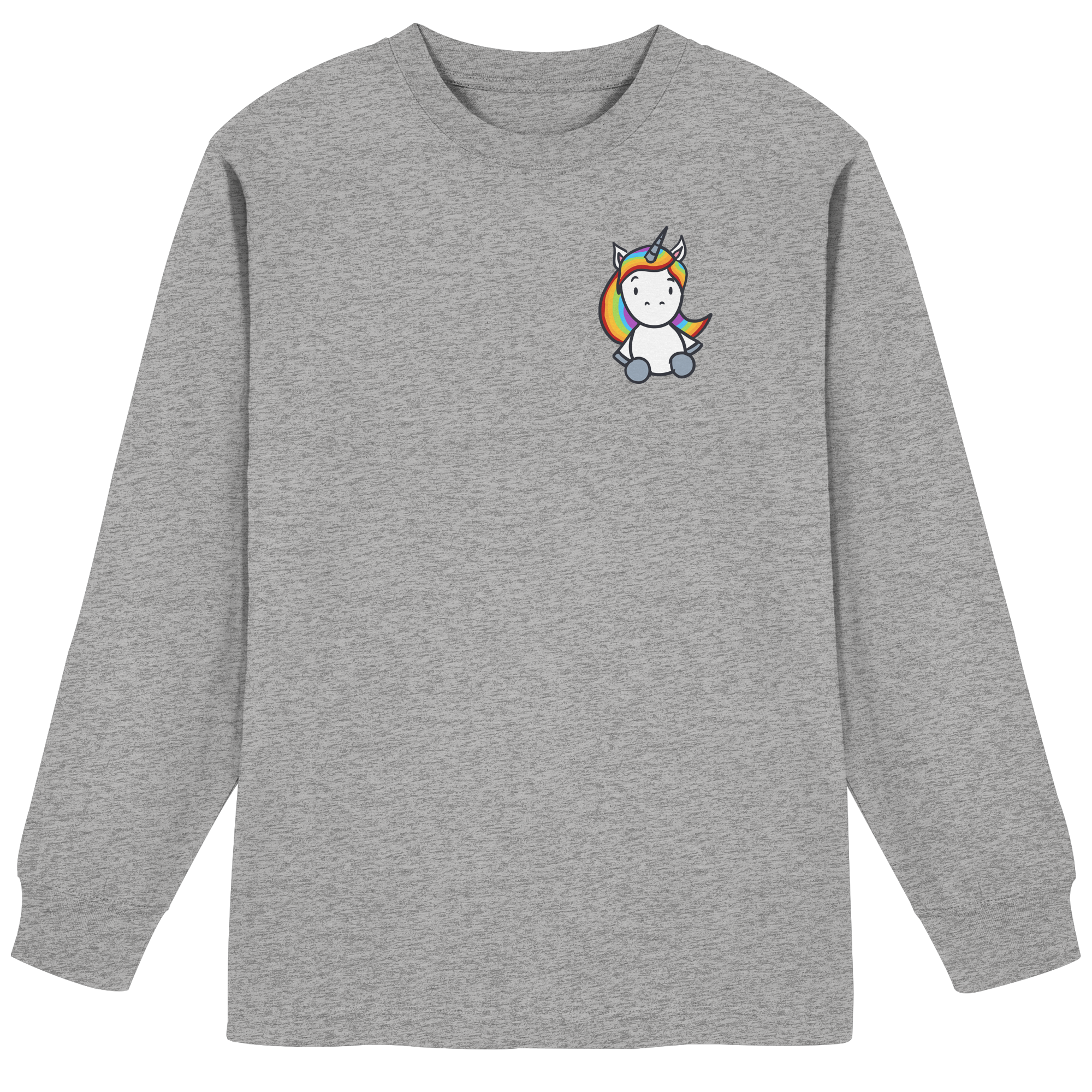 Schwarz Weiß wird Regenbogen Farben Backprint (hell) - Organic Heavy Oversized Longsleeve T-Shirt