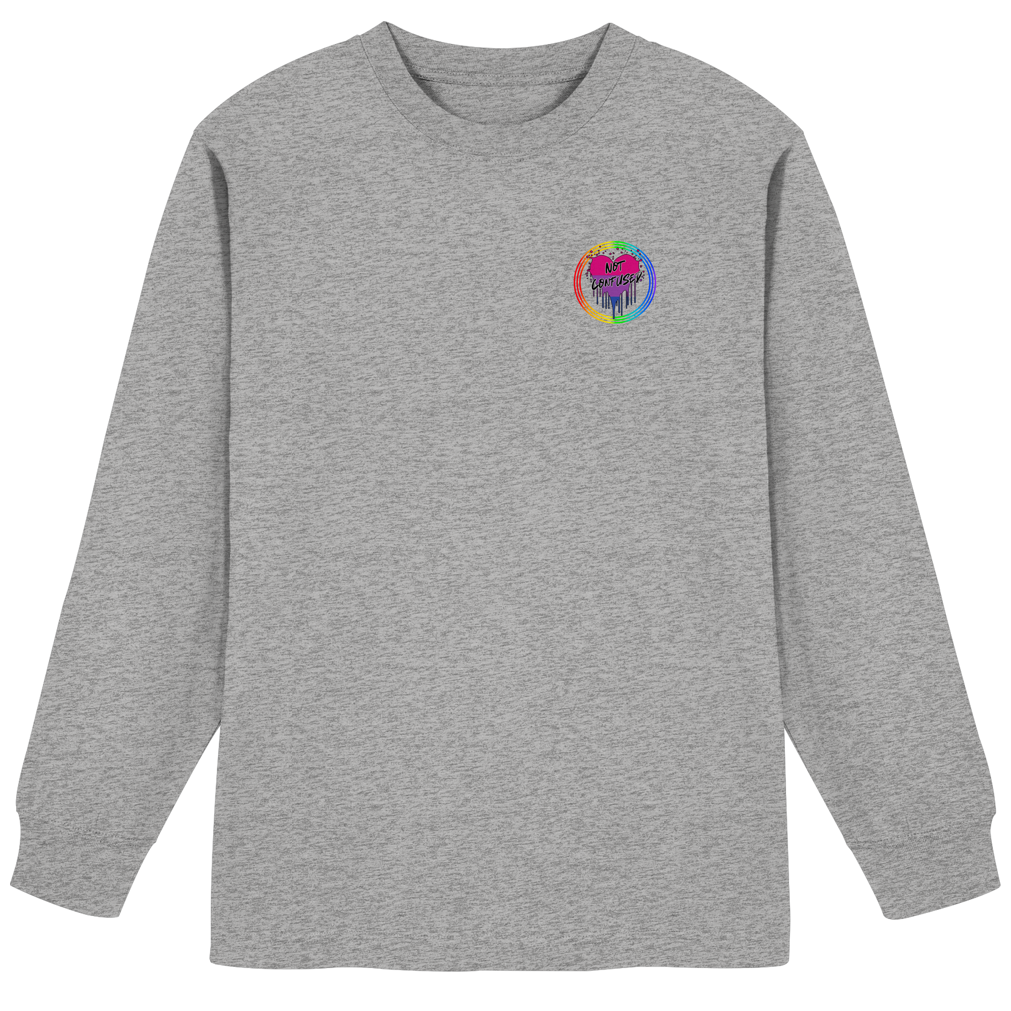 Bisexual Not Confused "Regenbogenkreis Edition" - Organic Heavy Oversized Longsleeve T-Shirt