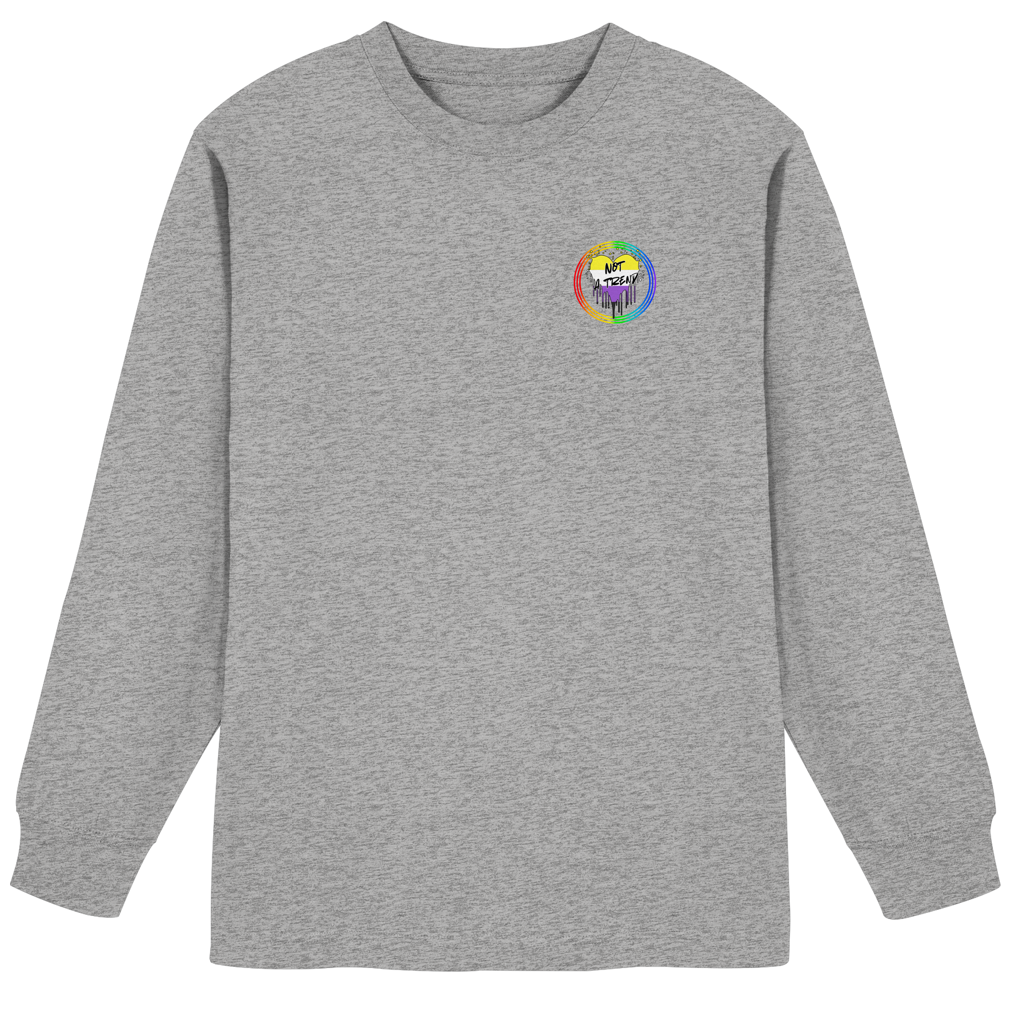 Nonbinary Not a Trend "Regenbogenkreis Edition" - Organic Heavy Oversized Longsleeve T-Shirt