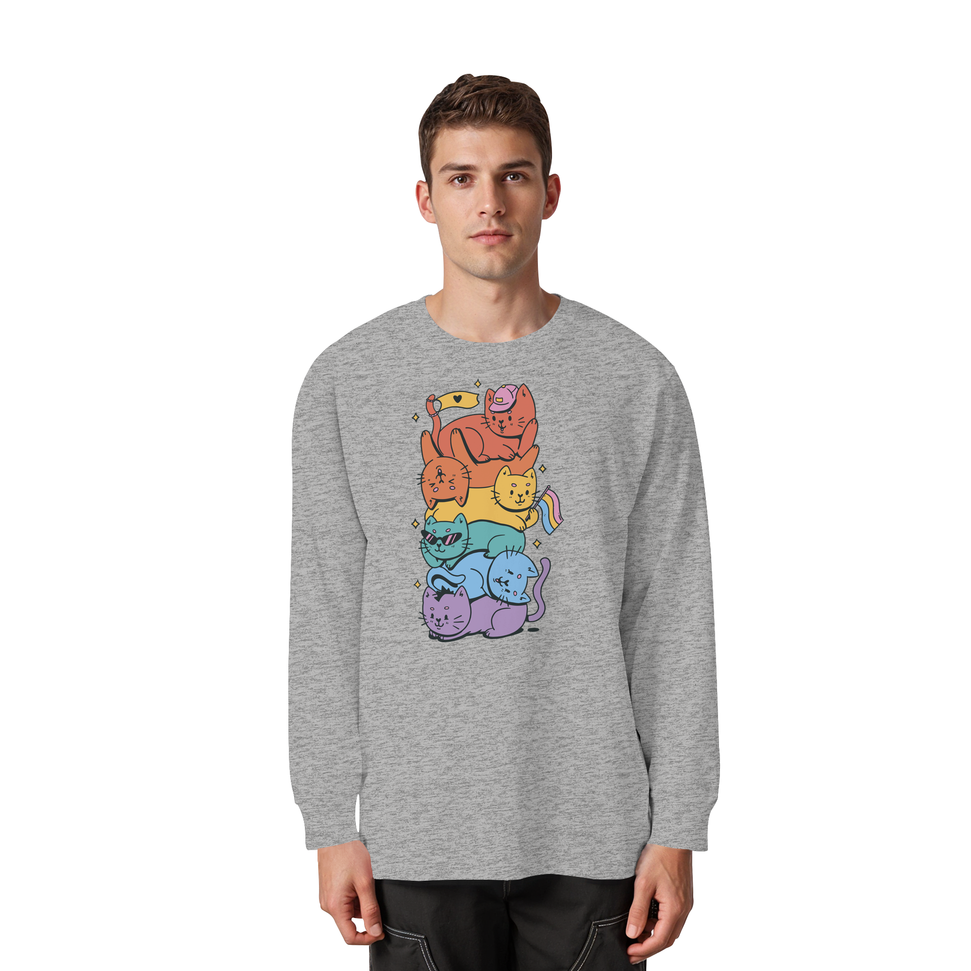 LGBTQ+ Katzen - Organic Heavy Oversized Longsleeve T-Shirt