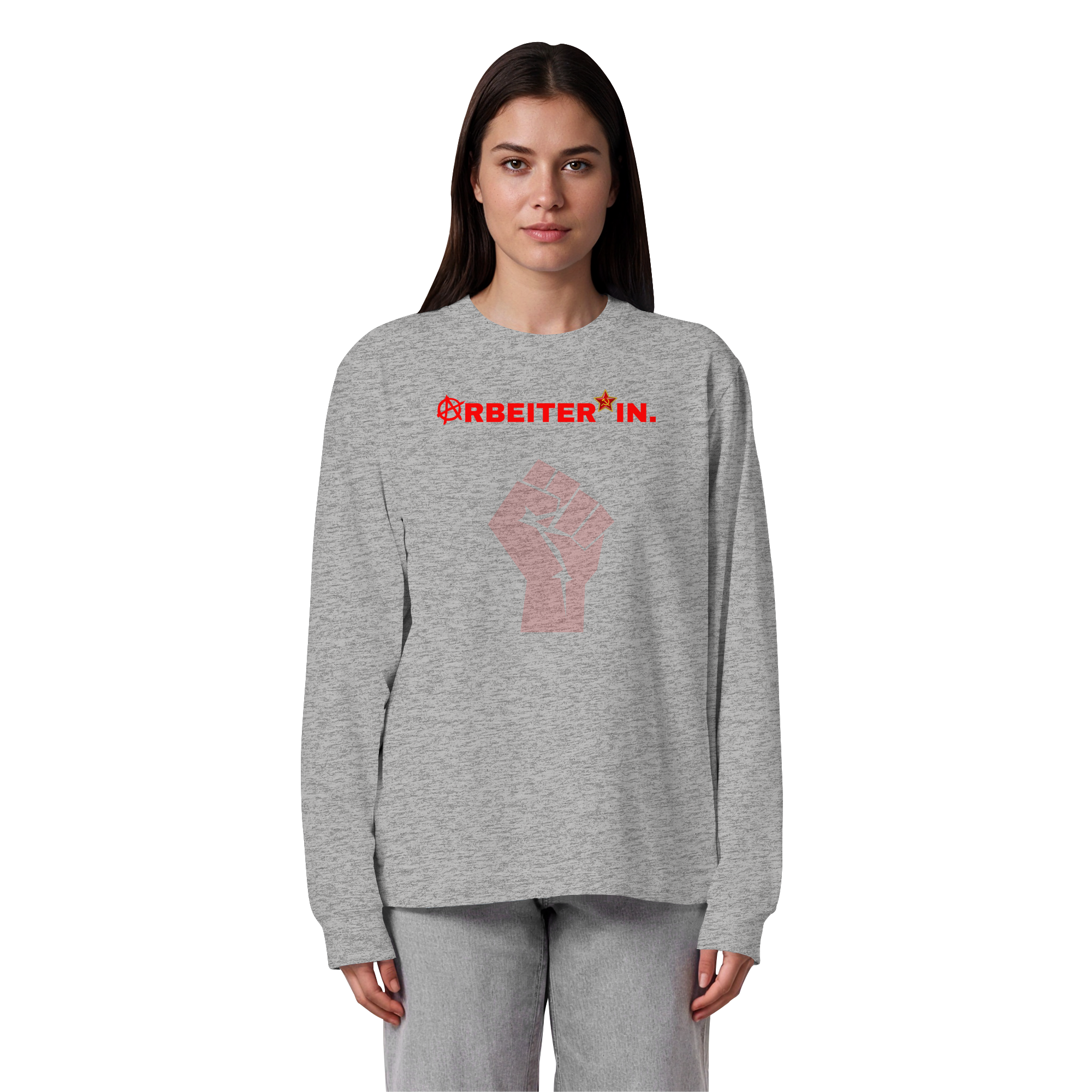 ARBEITER*IN. "Solidarisch und Frei Edition" - Organic Heavy Oversized Longsleeve T-Shirt