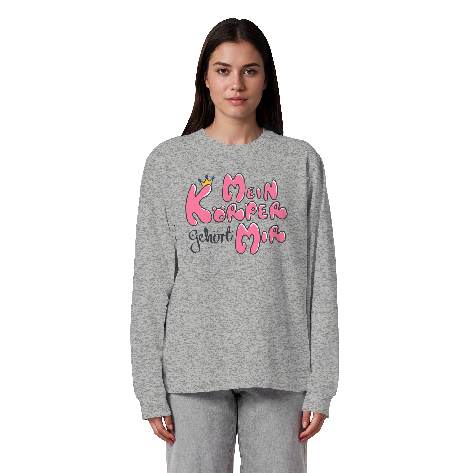 Mein Körper gehört mir "Pinke Edition" - Organic Heavy Oversized Longsleeve T-Shirt