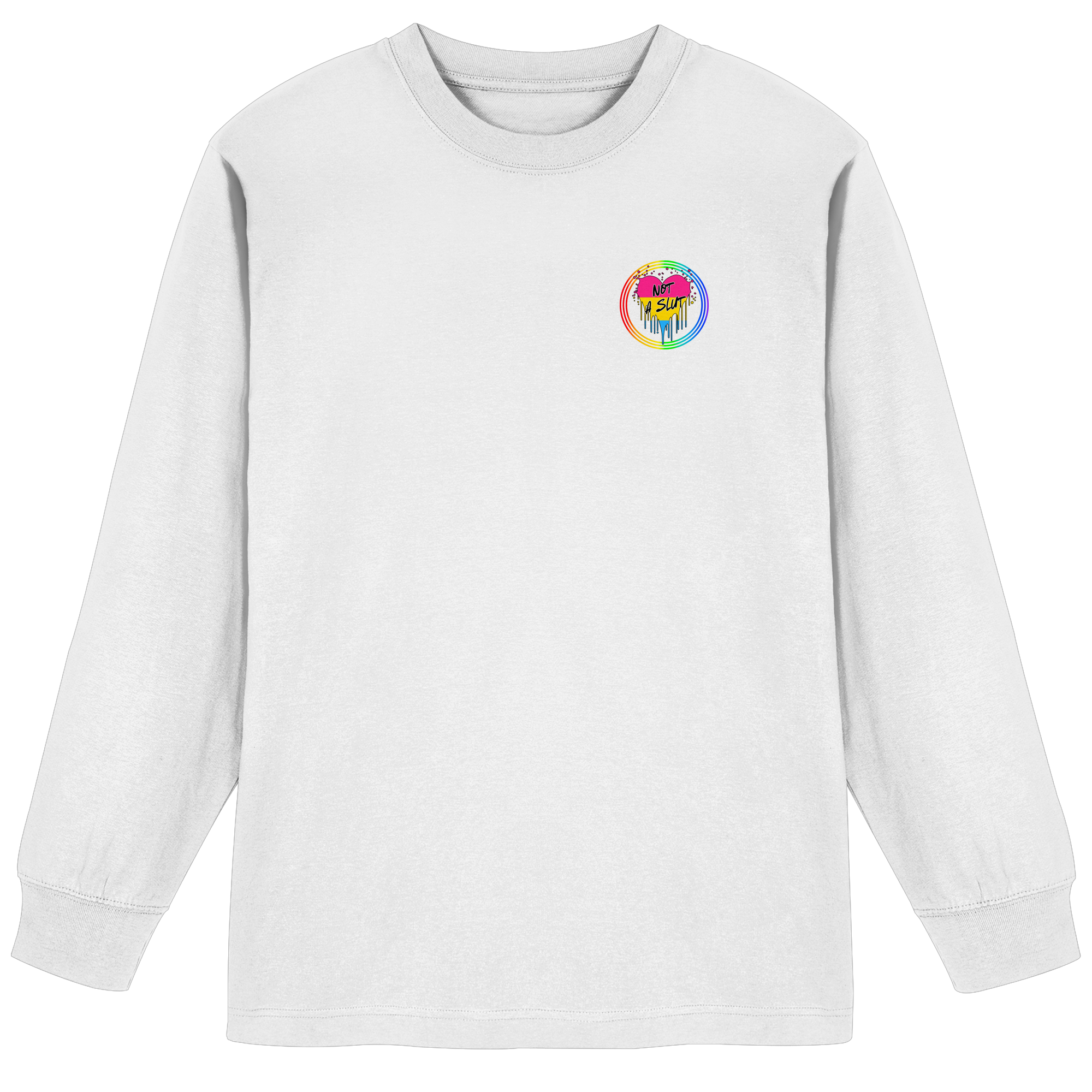 Pansexual Not a Slut "Regenbogenkreis Edition" - Organic Heavy Oversized Longsleeve T-Shirt