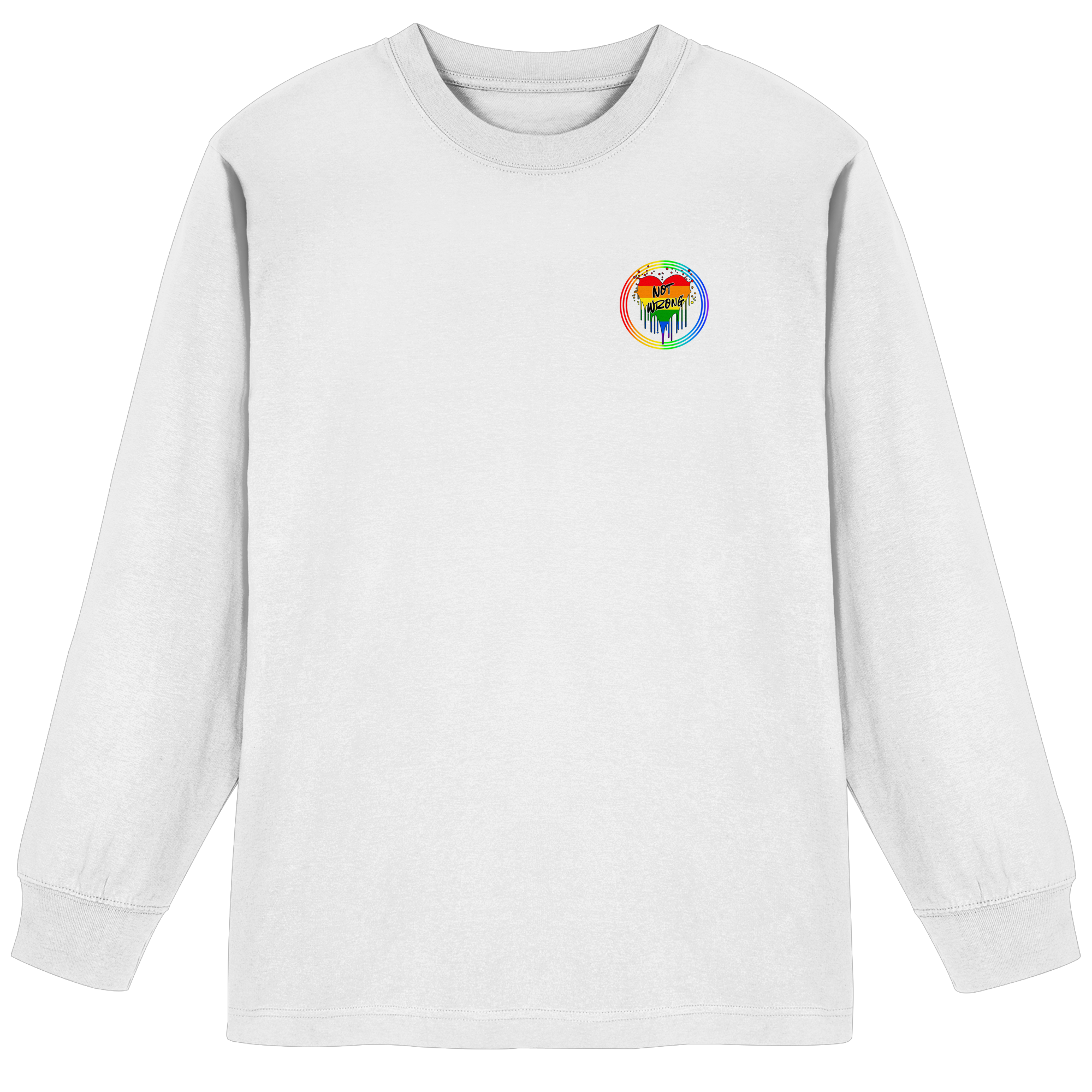 Queer Not Wrong "Regenbogenkreis Edition" - Organic Heavy Oversized Longsleeve T-Shirt