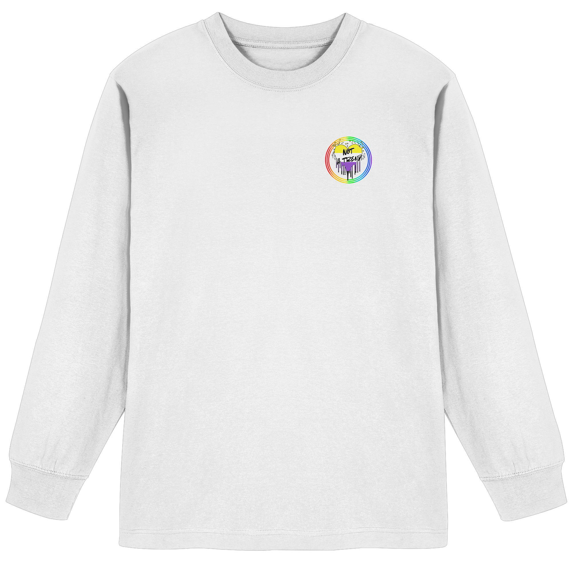 Nonbinary Not a Trend "Regenbogenkreis Edition" - Organic Heavy Oversized Longsleeve T-Shirt