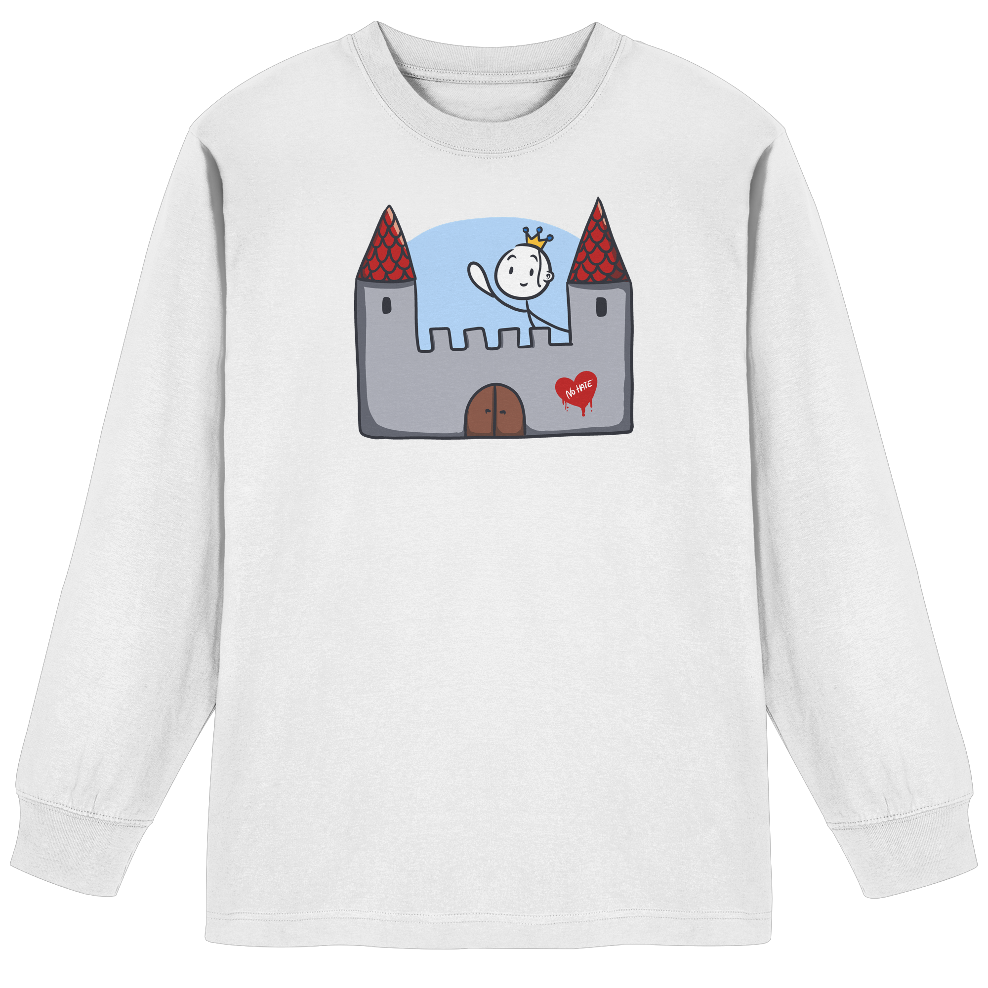 Seelenmännchen "Schloss Edition" Frontprint (hell) - Organic Heavy Oversized Longsleeve T-Shirt