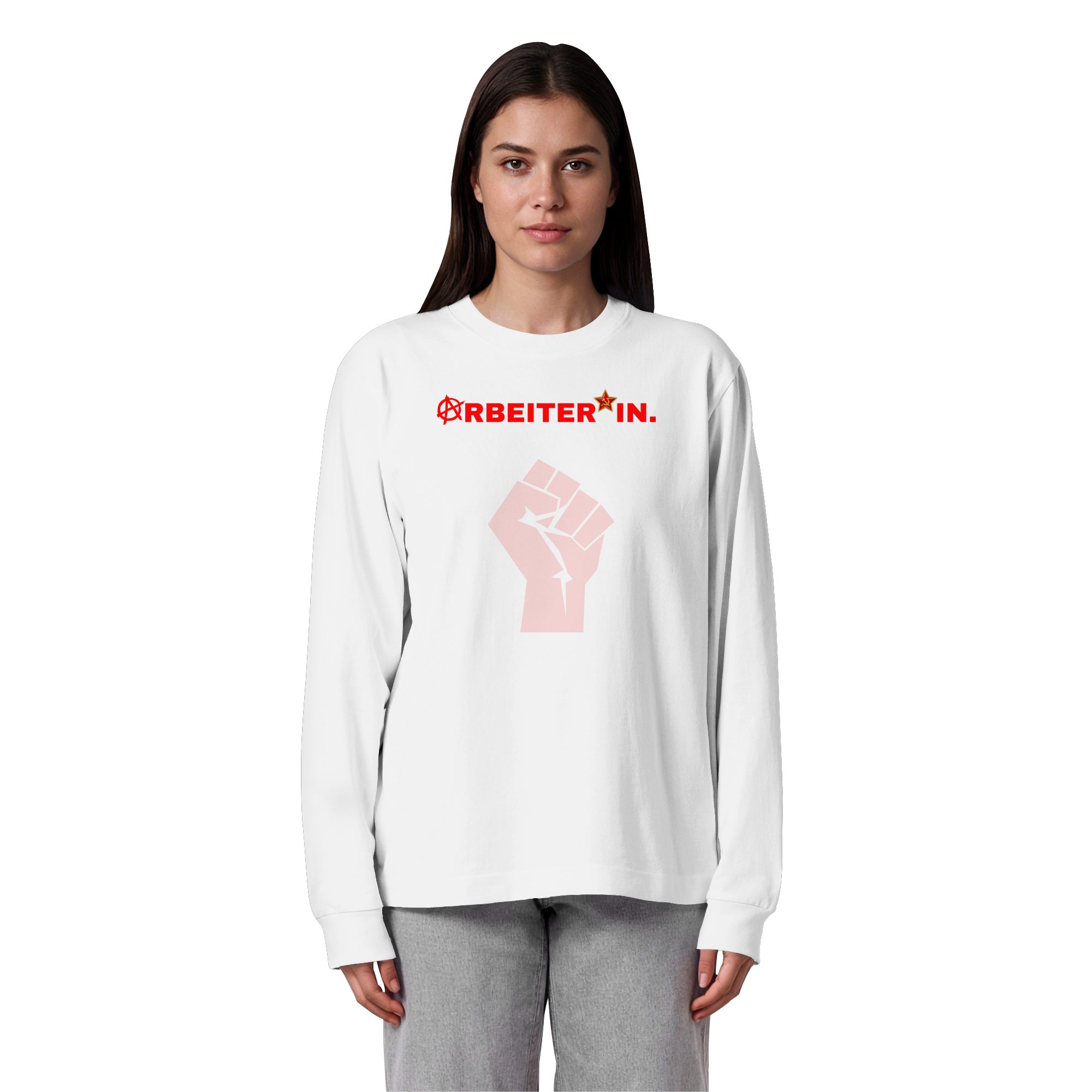 ARBEITER*IN. "Solidarisch und Frei Edition" - Organic Heavy Oversized Longsleeve T-Shirt