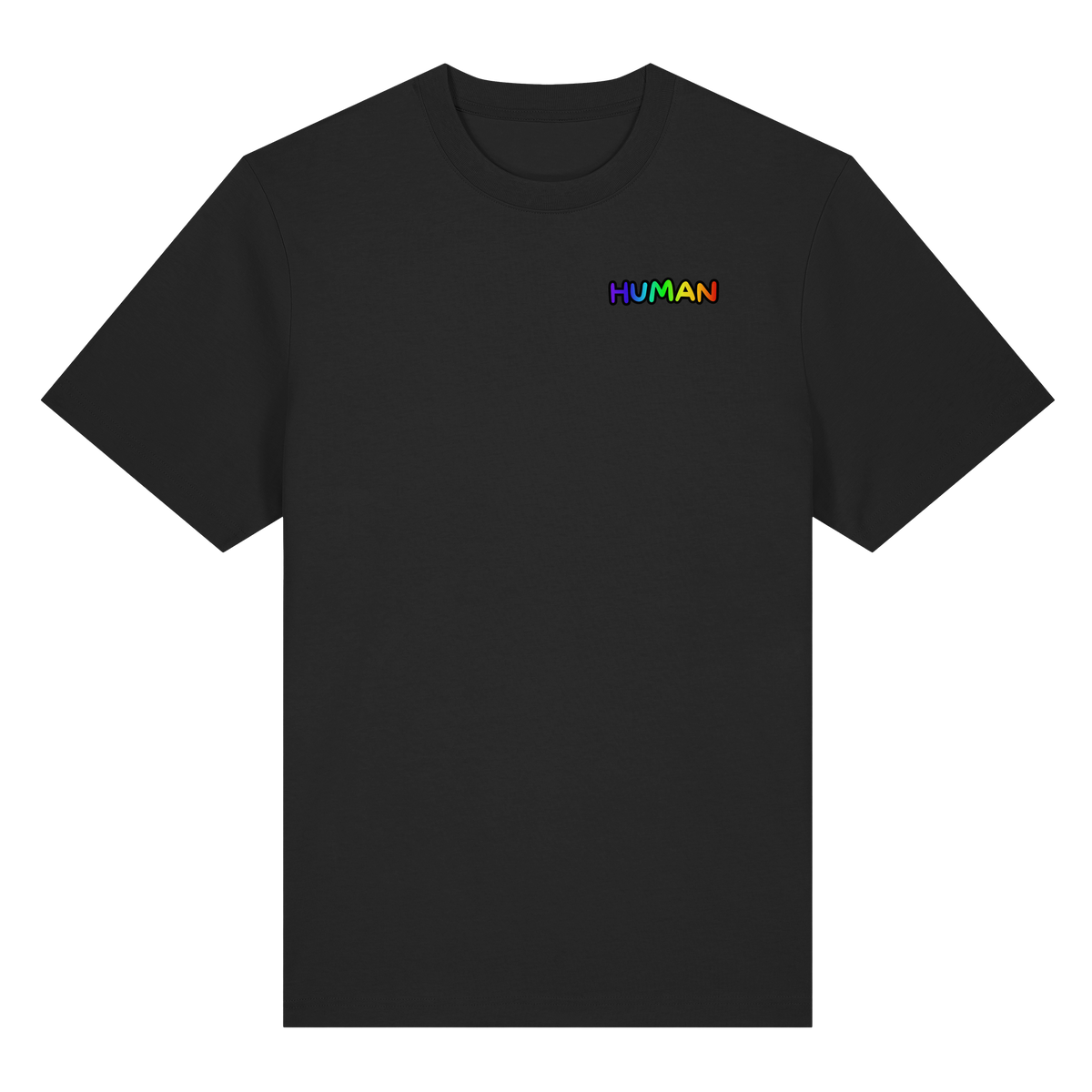HUMAN in Regenbogen Farben "Bubble Edition" - Organic Heavy Shirt
