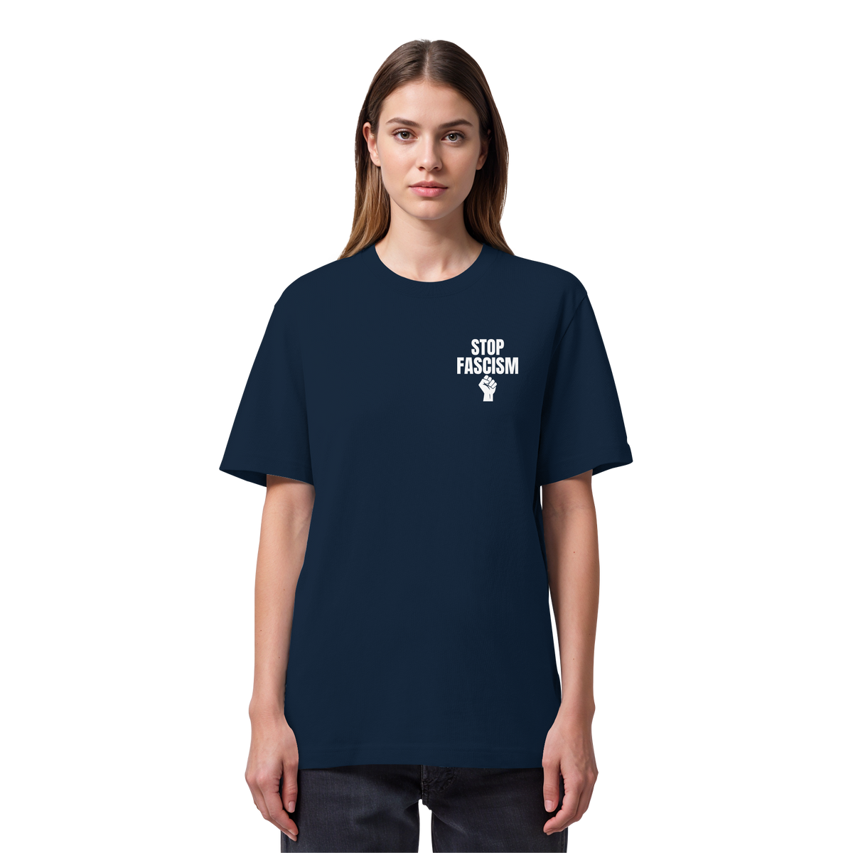 Stop Fascism "Raised Fist Edition" - Organic Heavy Shirt