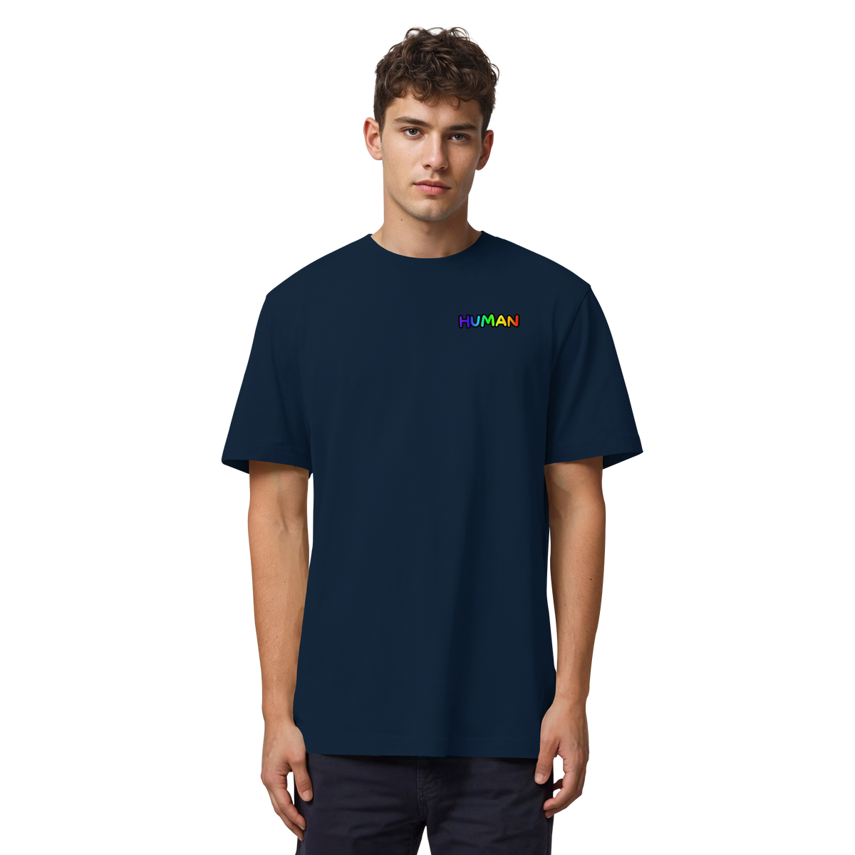 HUMAN in Regenbogen Farben "Bubble Edition" - Organic Heavy Shirt