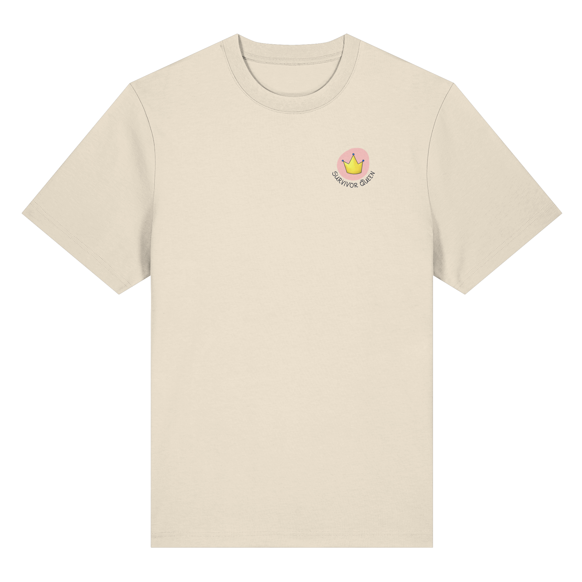 Survivor Queens Logo "Schriftzug Edition" mit Seelenmännchen "Selbstverteidigung Edition" Backprint - Organic Heavy Shirt