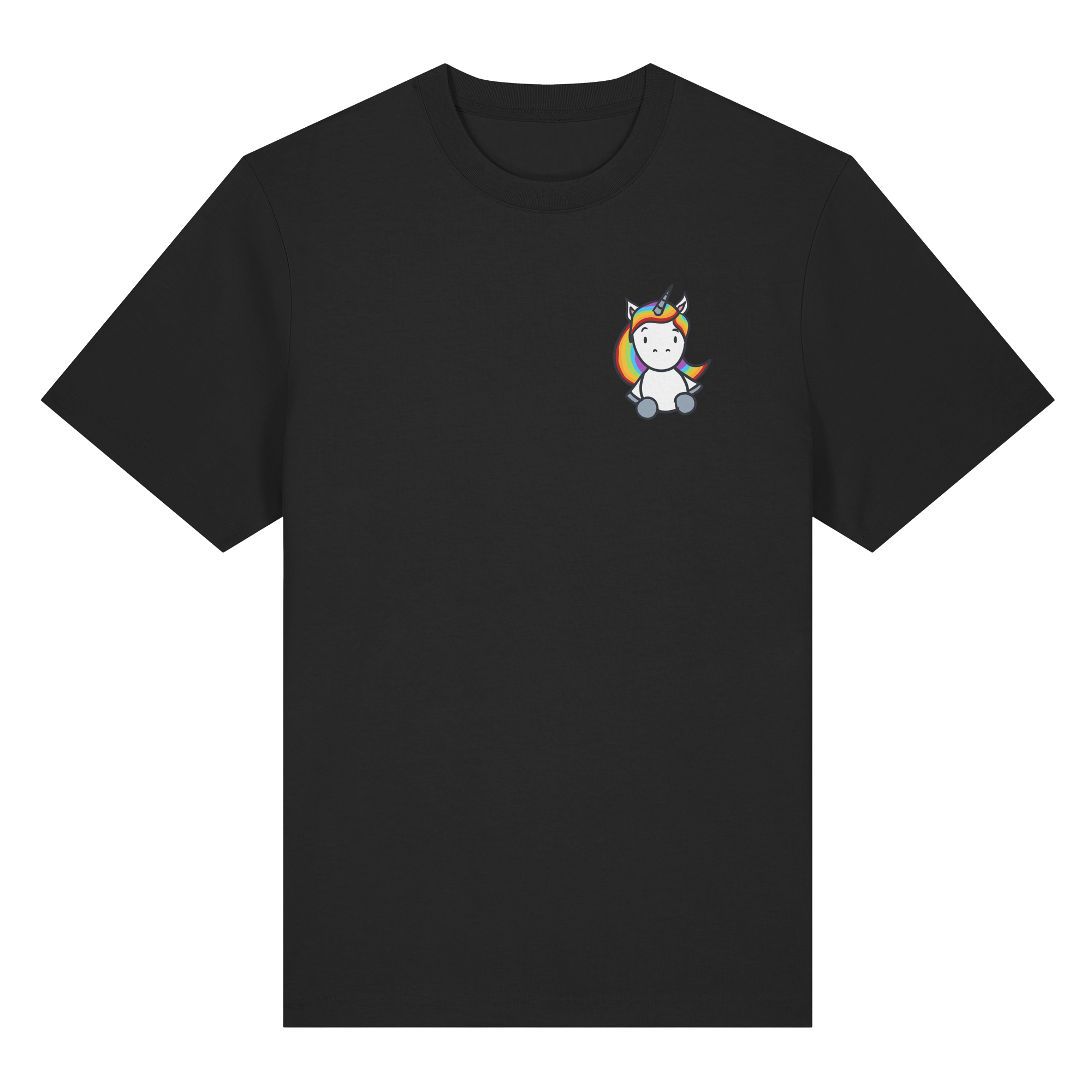 Einhorn mit Regenbogen Haaren - Organic Heavy T-Shirt