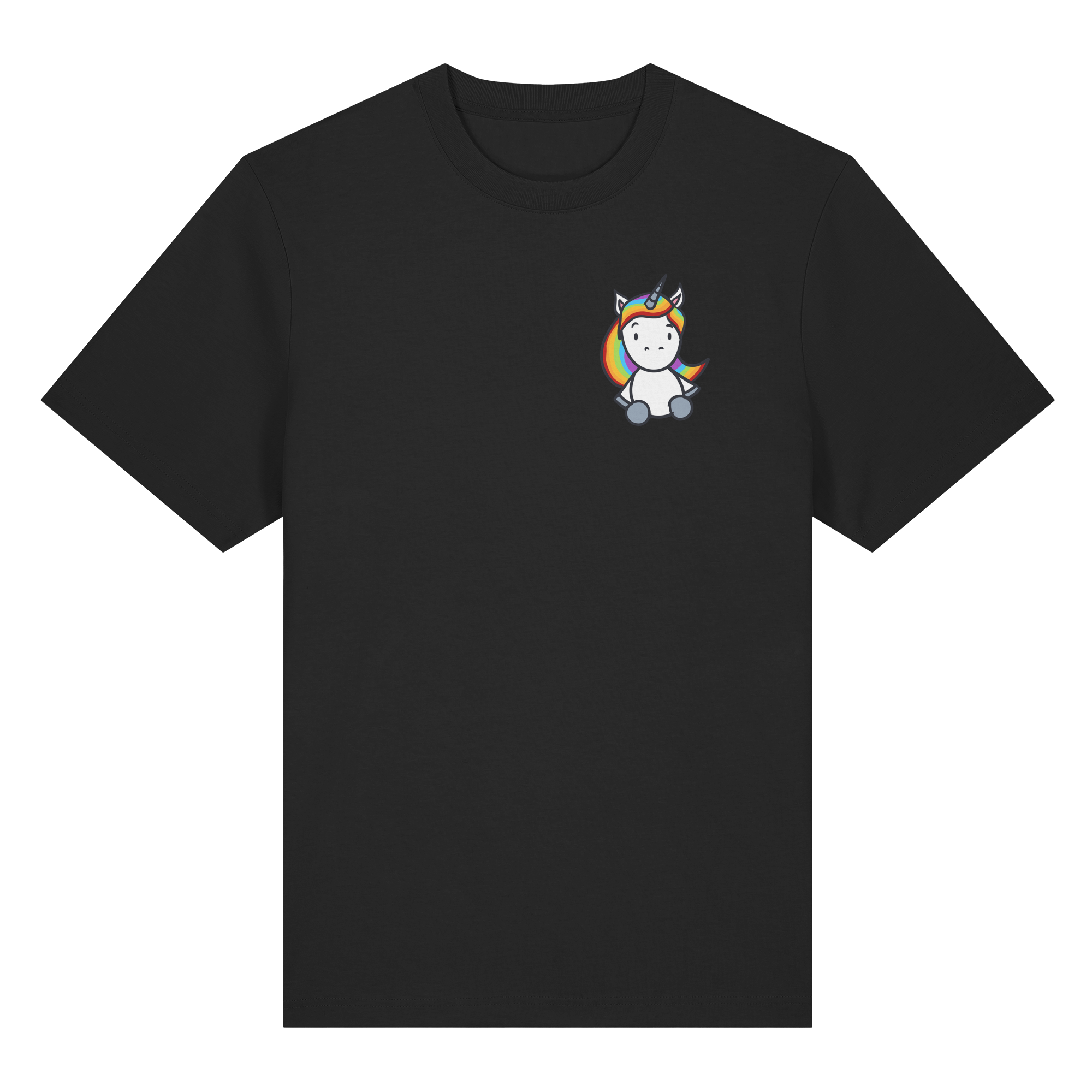 Schwarz Weiß wird Regenbogen Farben Backprint (dunkel) - Organic Heavy T-Shirt