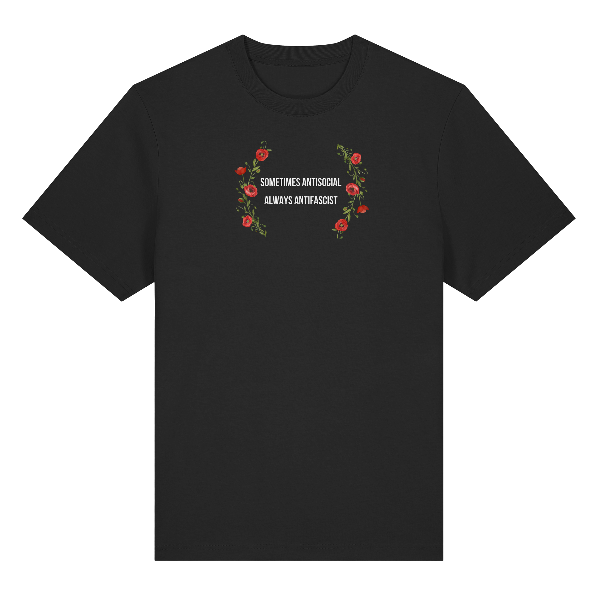 Sometimes Antisocial Always Antifascist - Organic Heavy T-Shirt