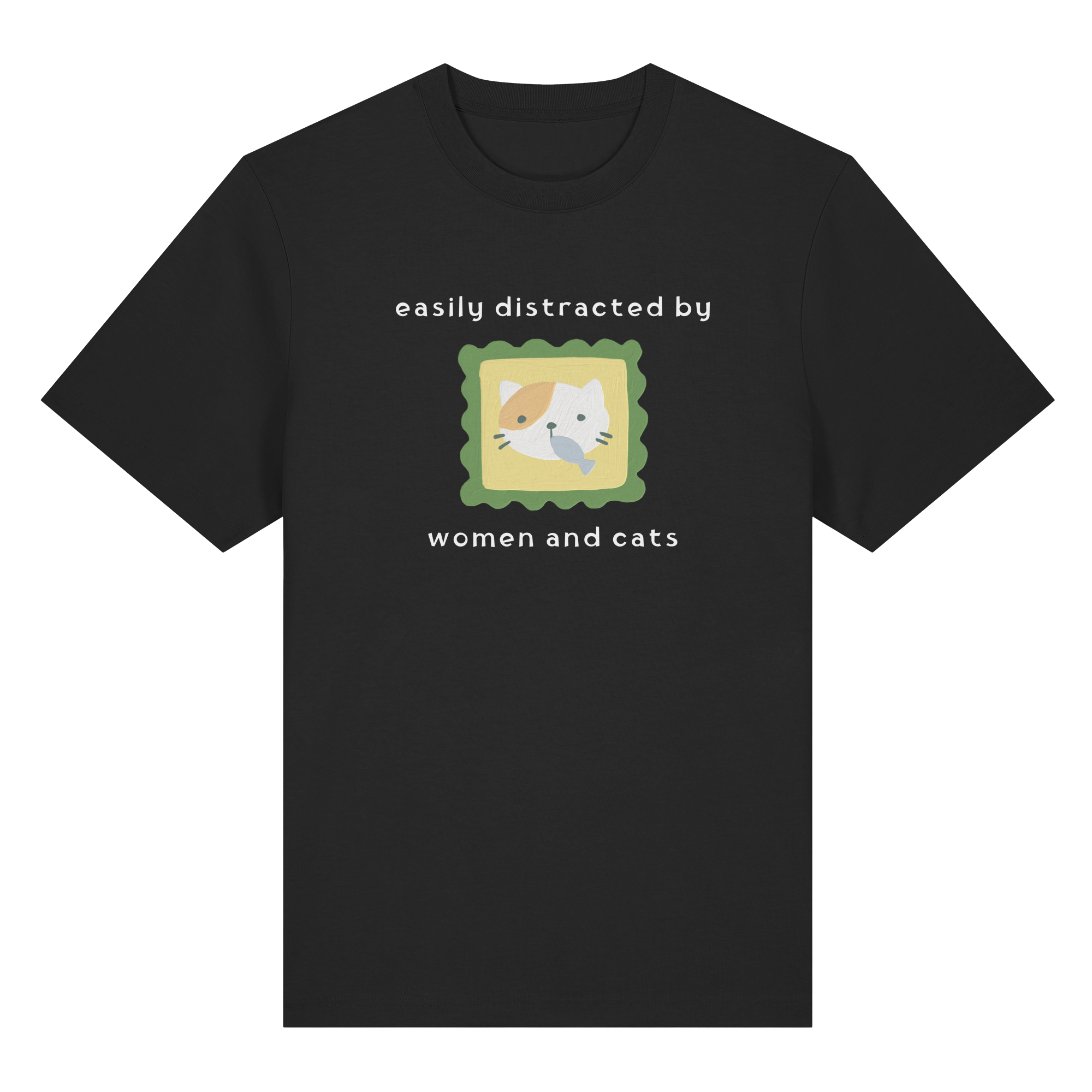 Easily Distracted by Women and Cats - Organic Heavy T-Shirt