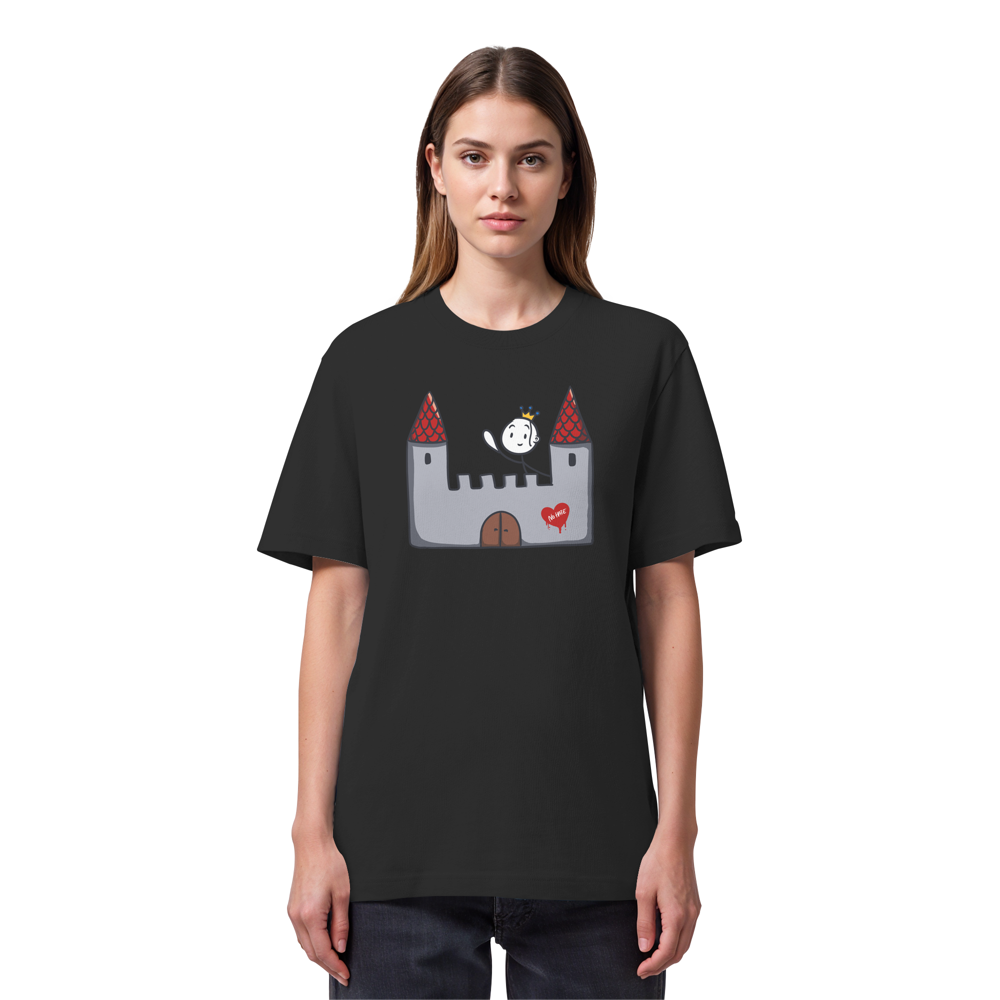 Seelenmännchen "Schloss Edition" Frontprint (dunkel) - Organic Heavy T-Shirt